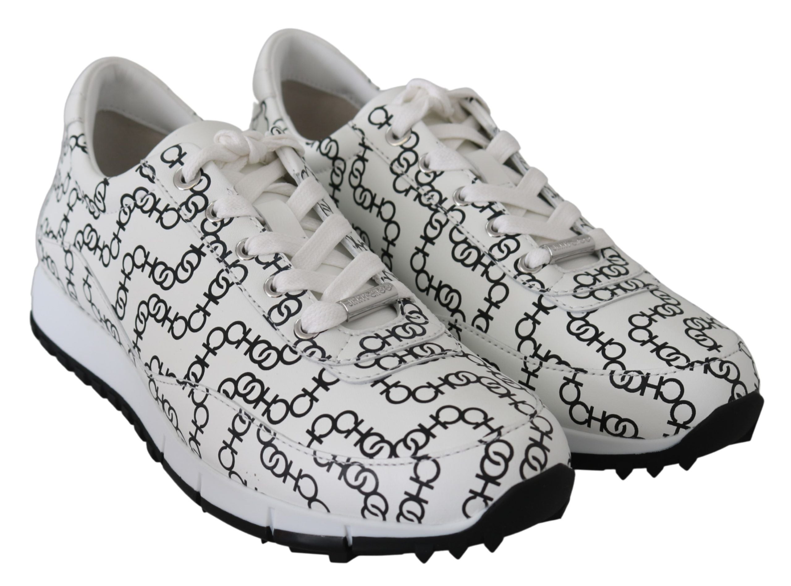 Baskets Jimmy Choo Monza noires/blanches