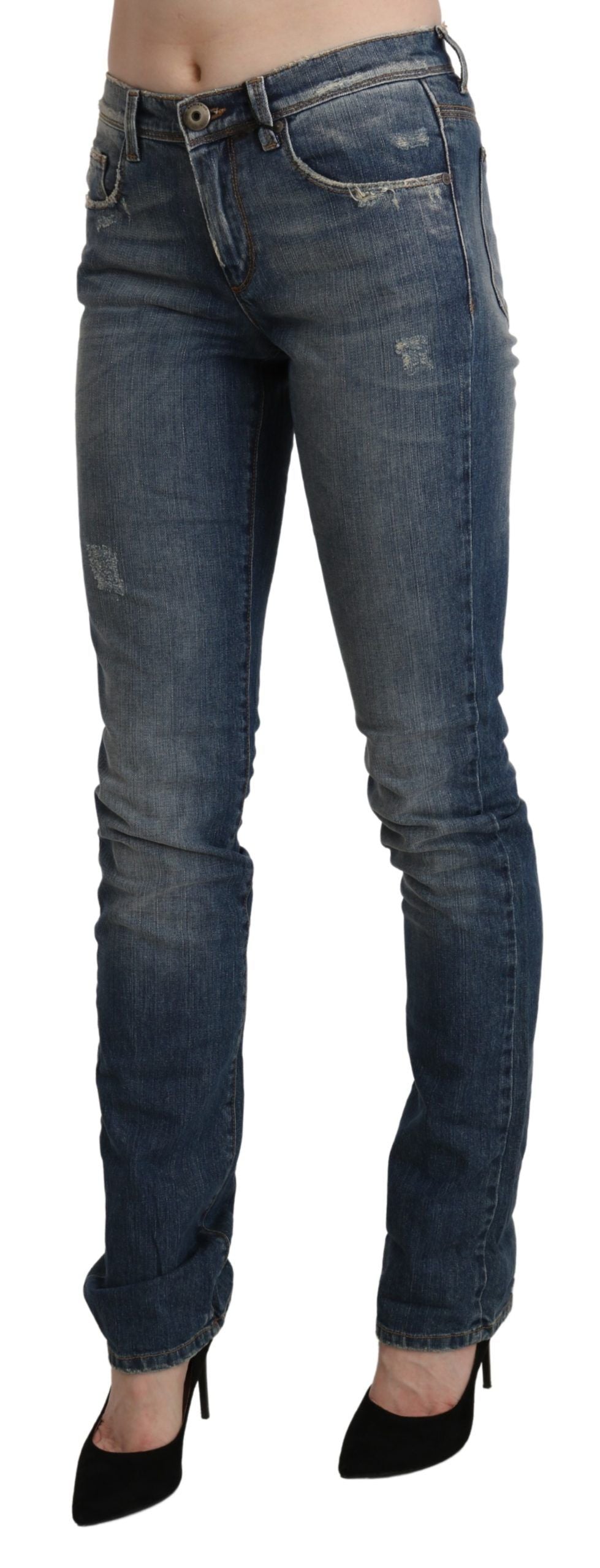 Jean Ermanno Scervino mid waist bleu délavé