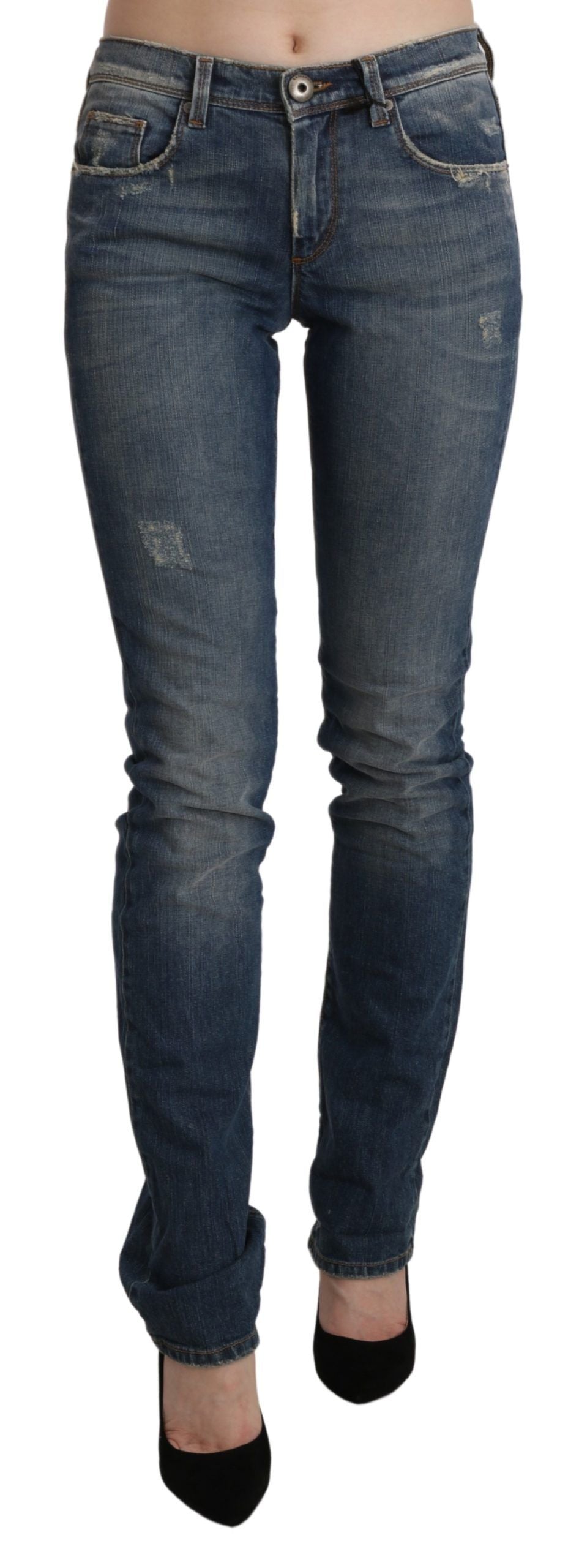 Jean Ermanno Scervino mid waist bleu délavé