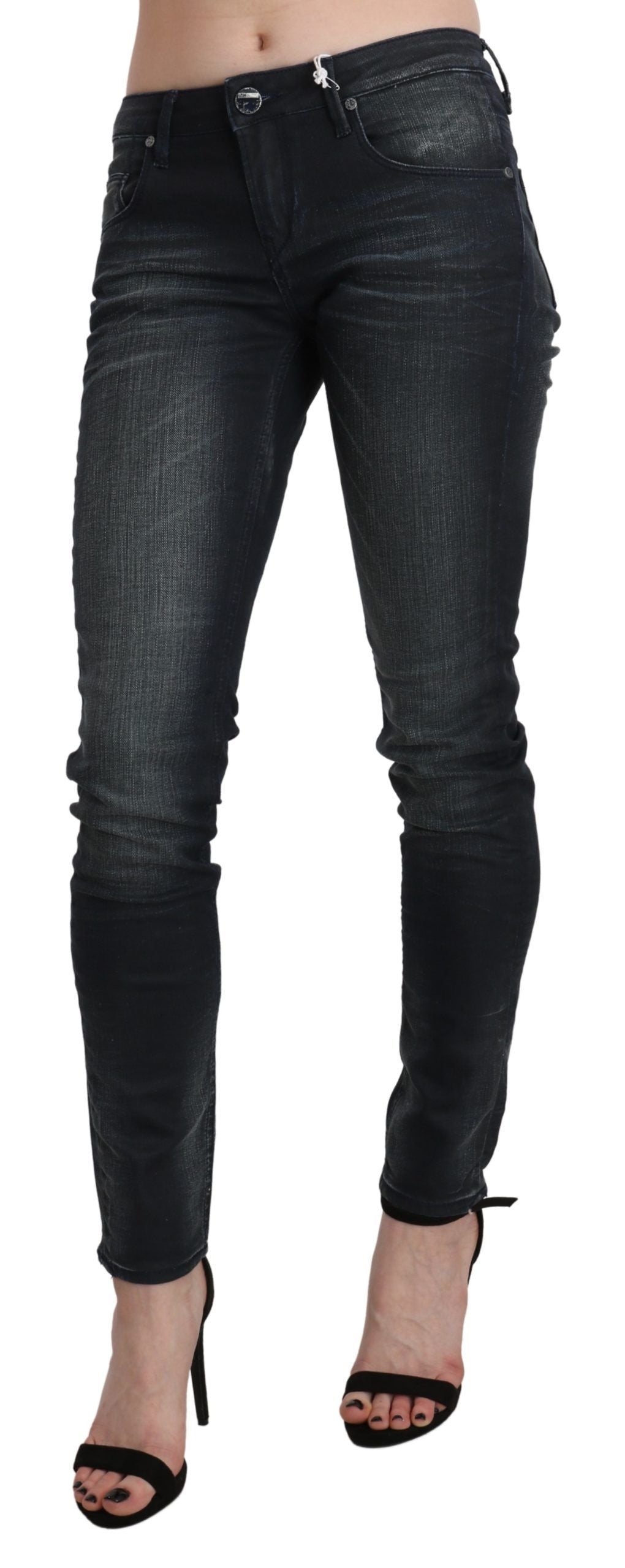 Pantalon Acht Black Washed skinny noir