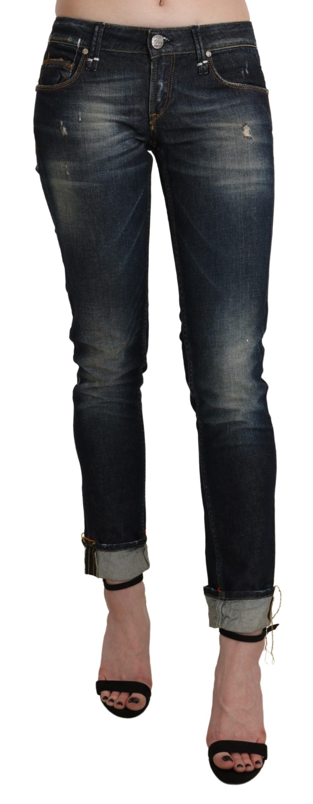 Pantalon ACHT Low Waist denim bleu foncé