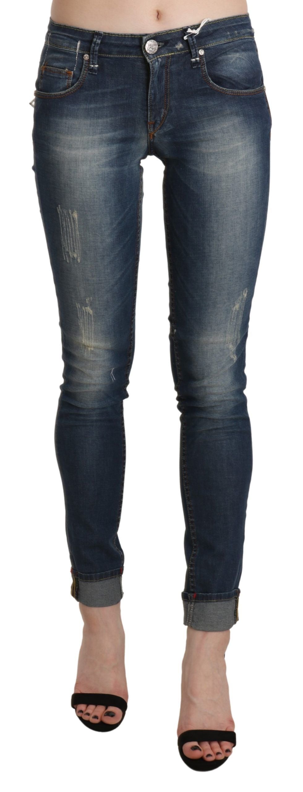 Pantalon ACHT Low Waist bleu washed
