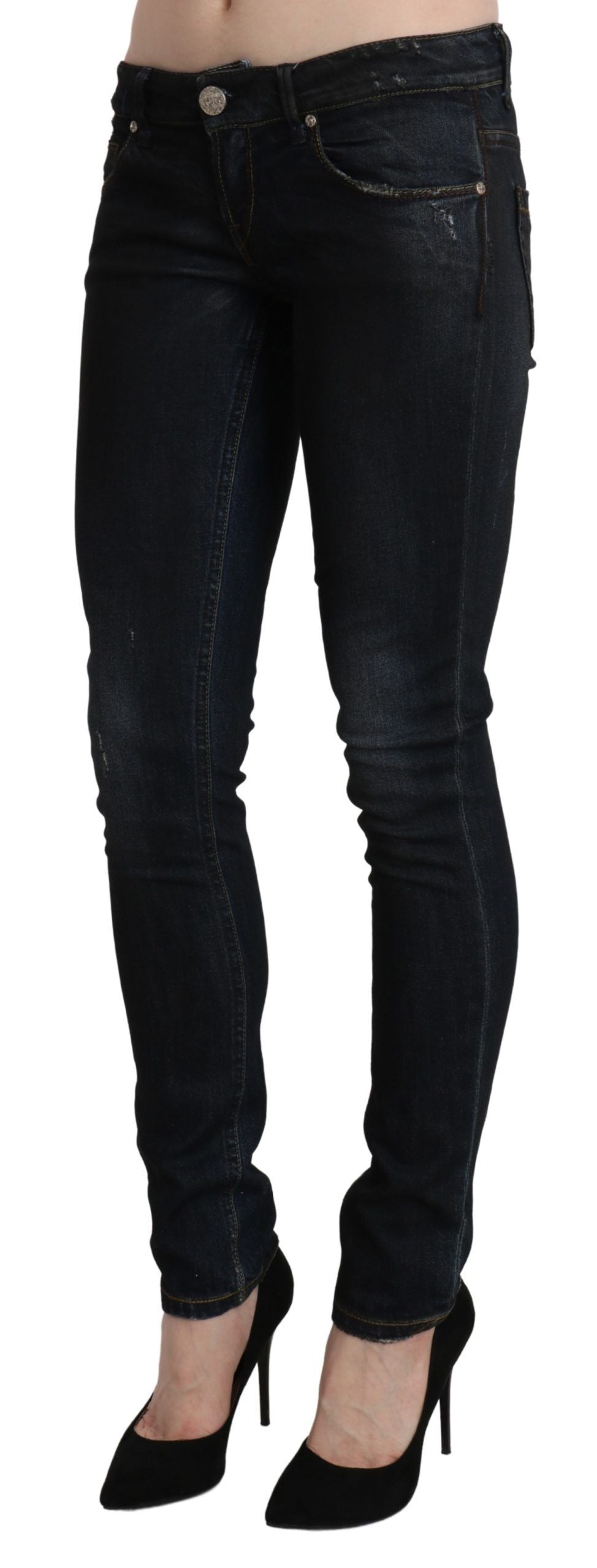 Jean ACHT Low Waist noir délavé