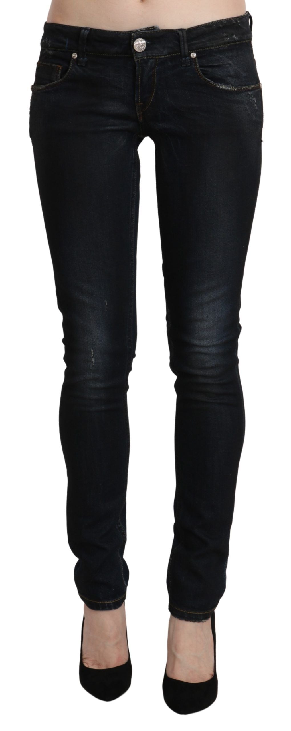 Jean ACHT Low Waist noir délavé