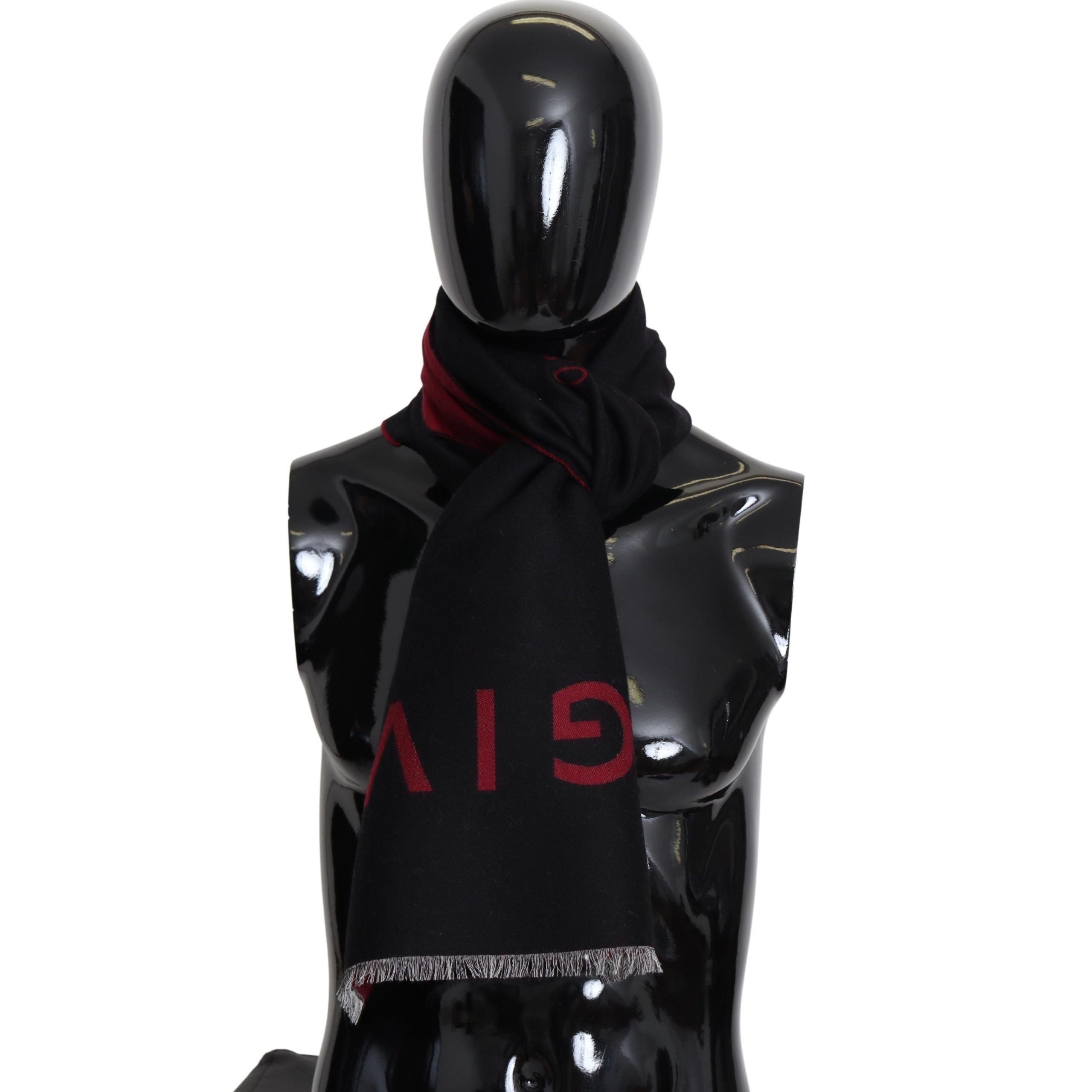 Écharpe Givenchy unisexe noir et rouge