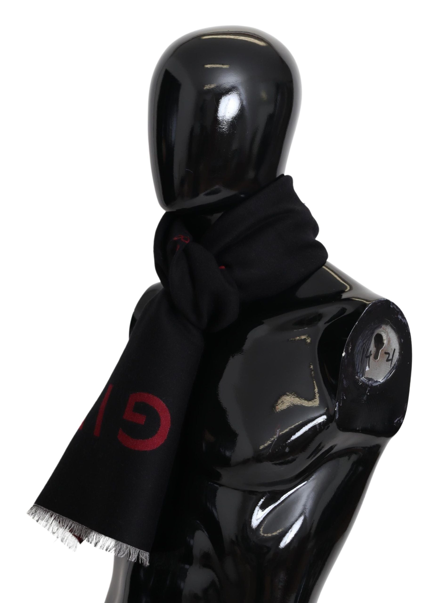 Écharpe Givenchy unisexe noir et rouge