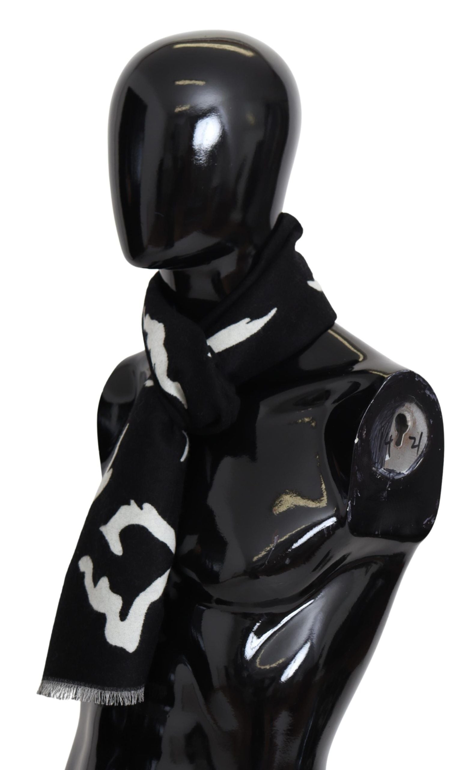 Écharpe Givenchy unisexe noire et blanche