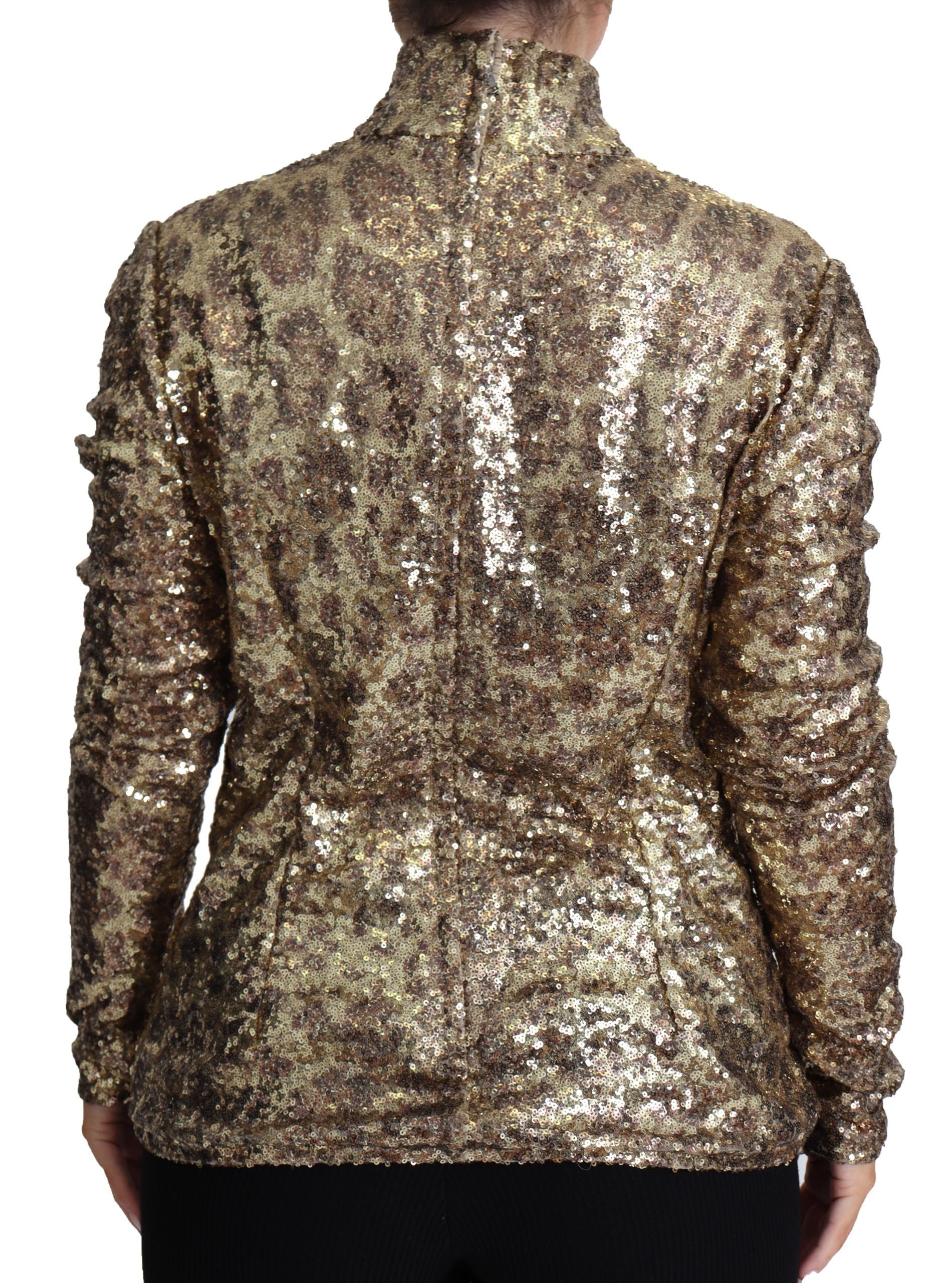 Pull Dolce & Gabbana turtleneck léopard marron