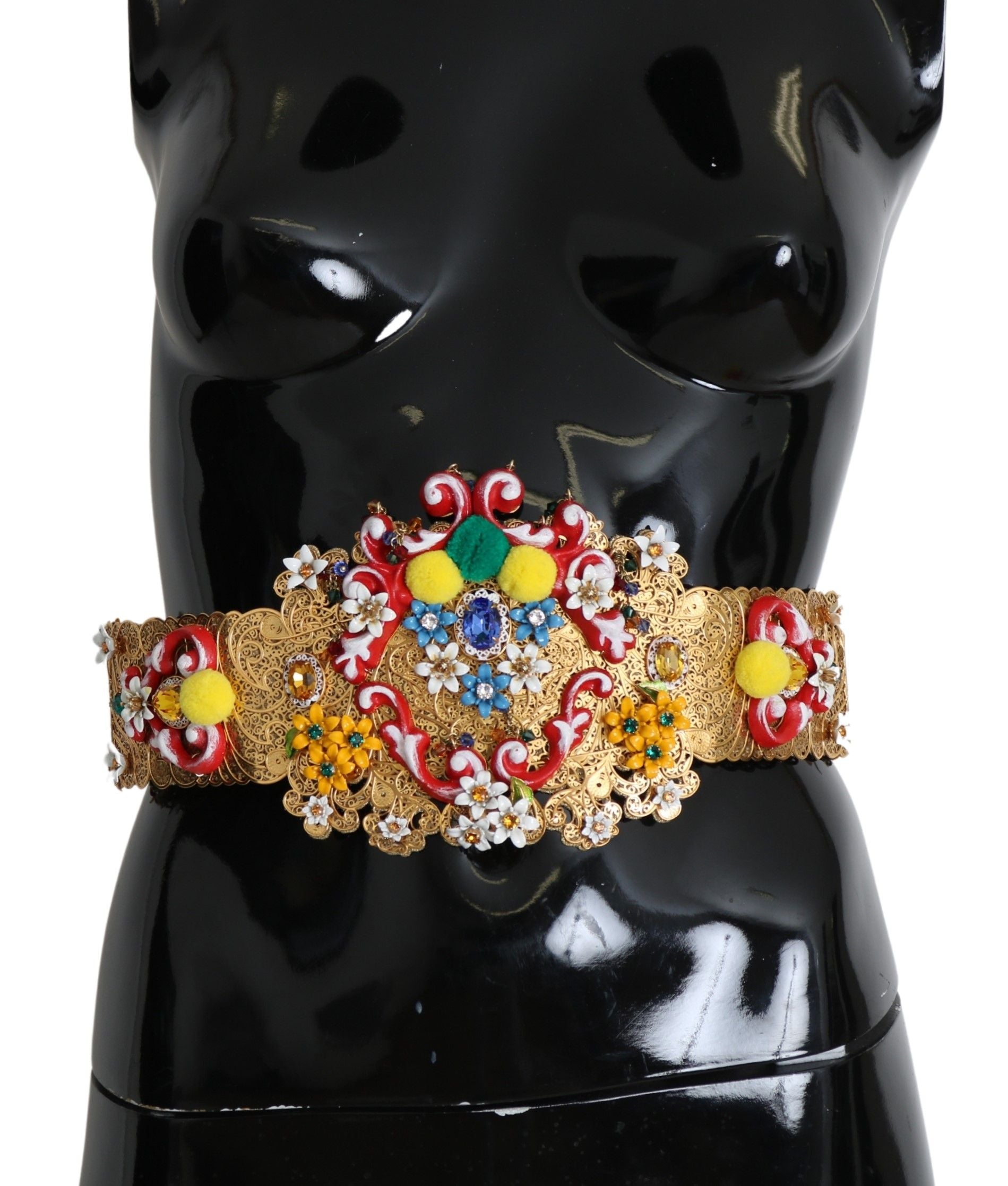 Ceinture Dolce & Gabbana Crystal dorée multicolore