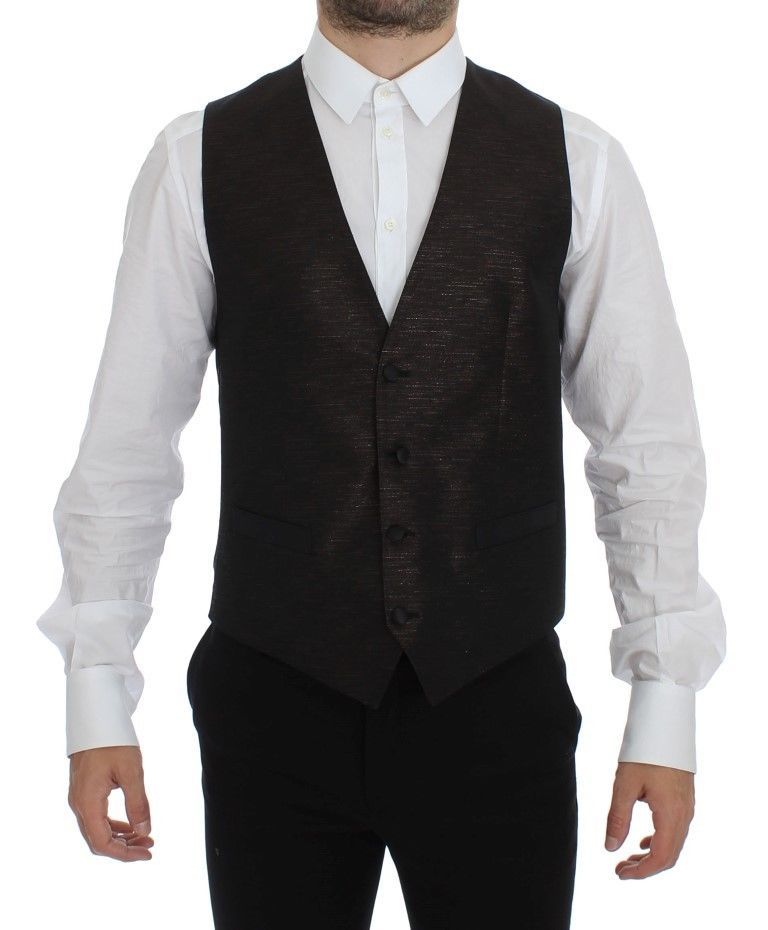 Gilet Dolce & Gabbana logo marron noir