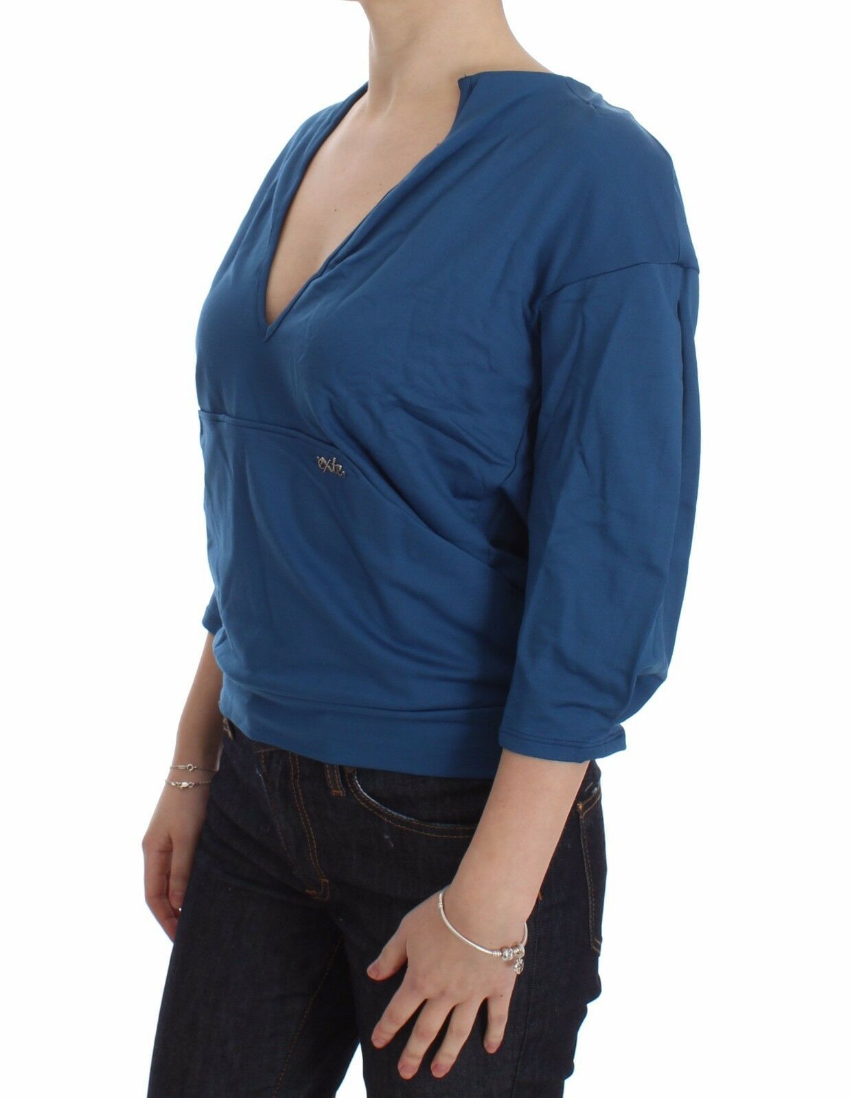 Pull EXTE Deep V-neck bleu