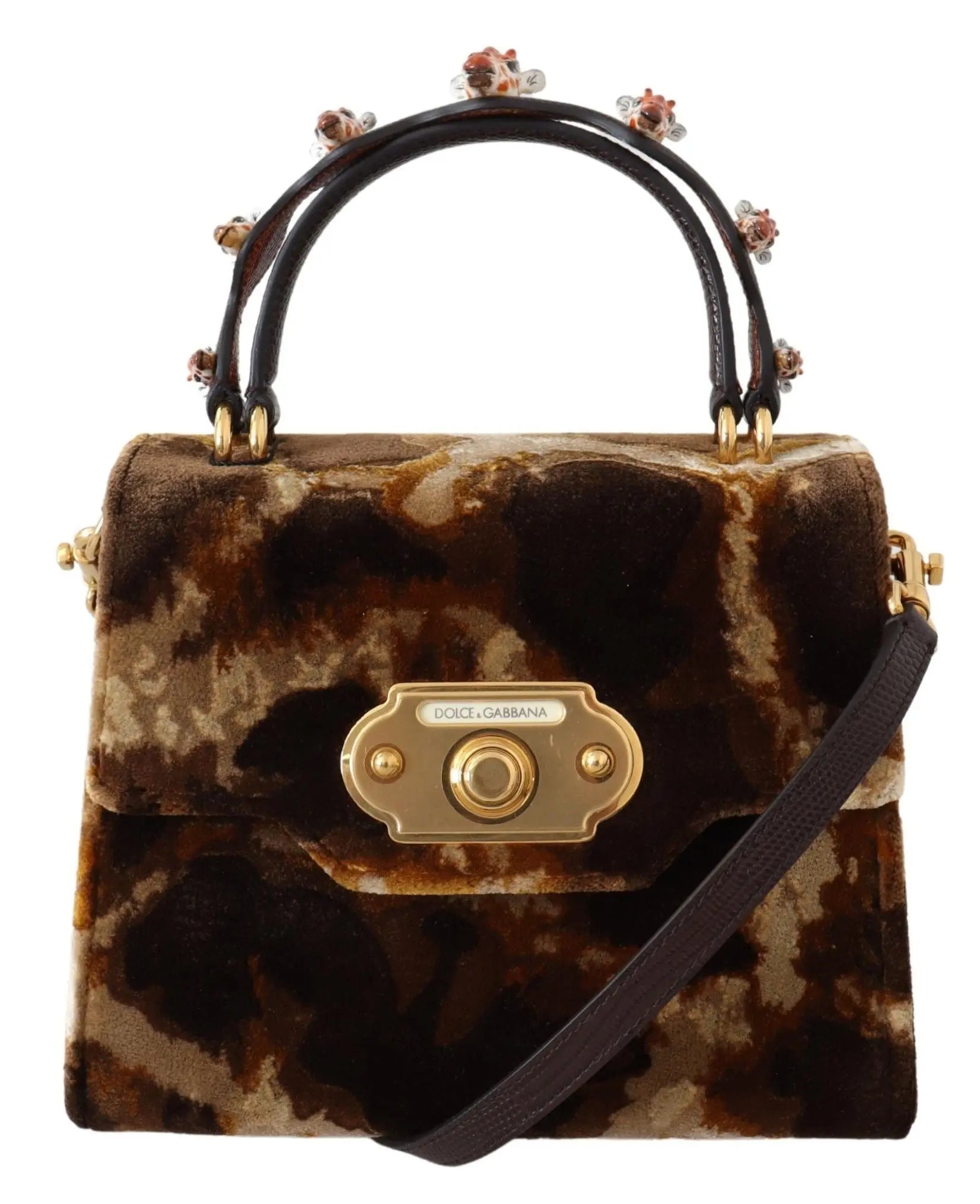 Sac bandoulière Dolce & Gabbana WELCOME brown giraffe Dolce & Gabbana