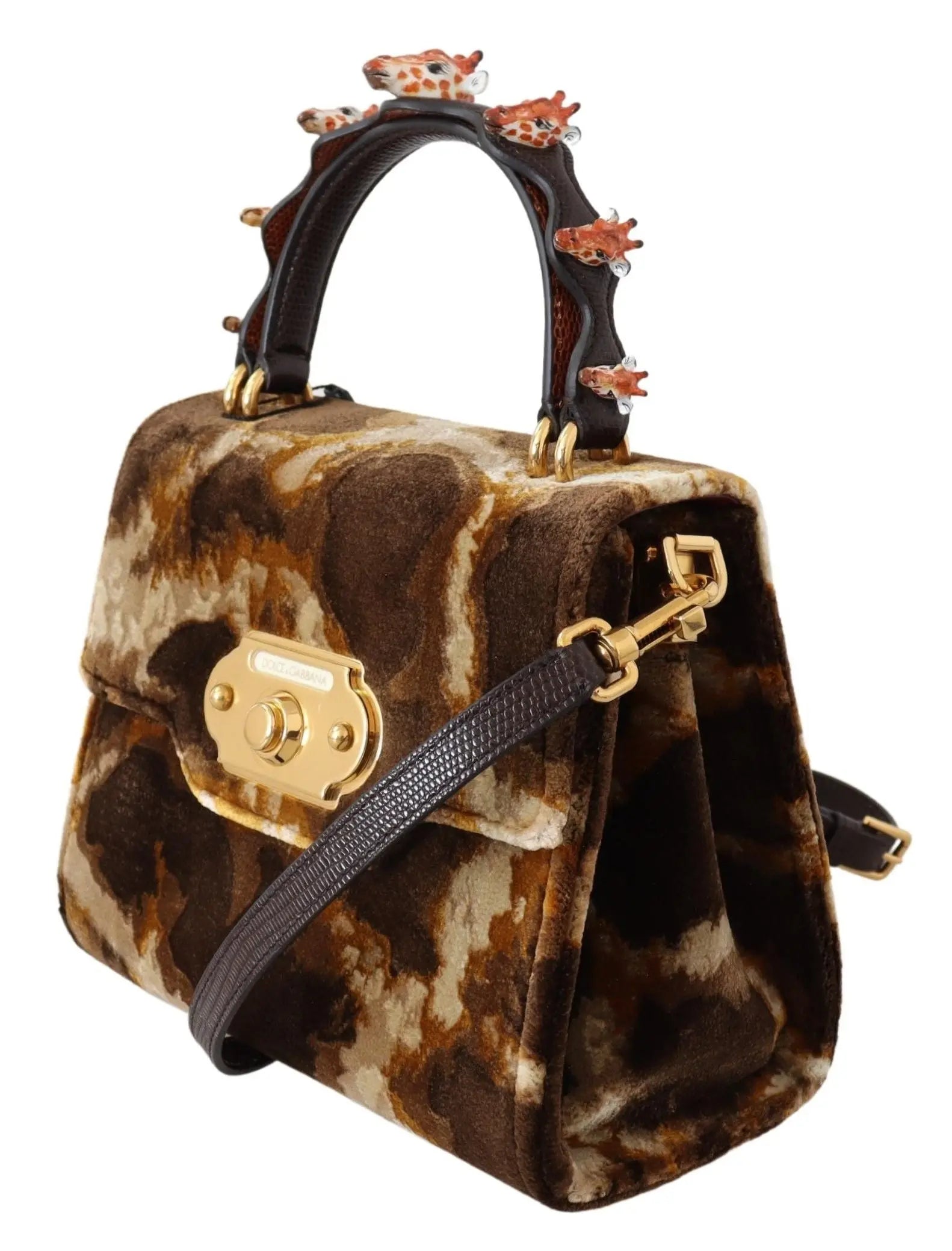 Sac bandoulière Dolce & Gabbana WELCOME brown giraffe Dolce & Gabbana