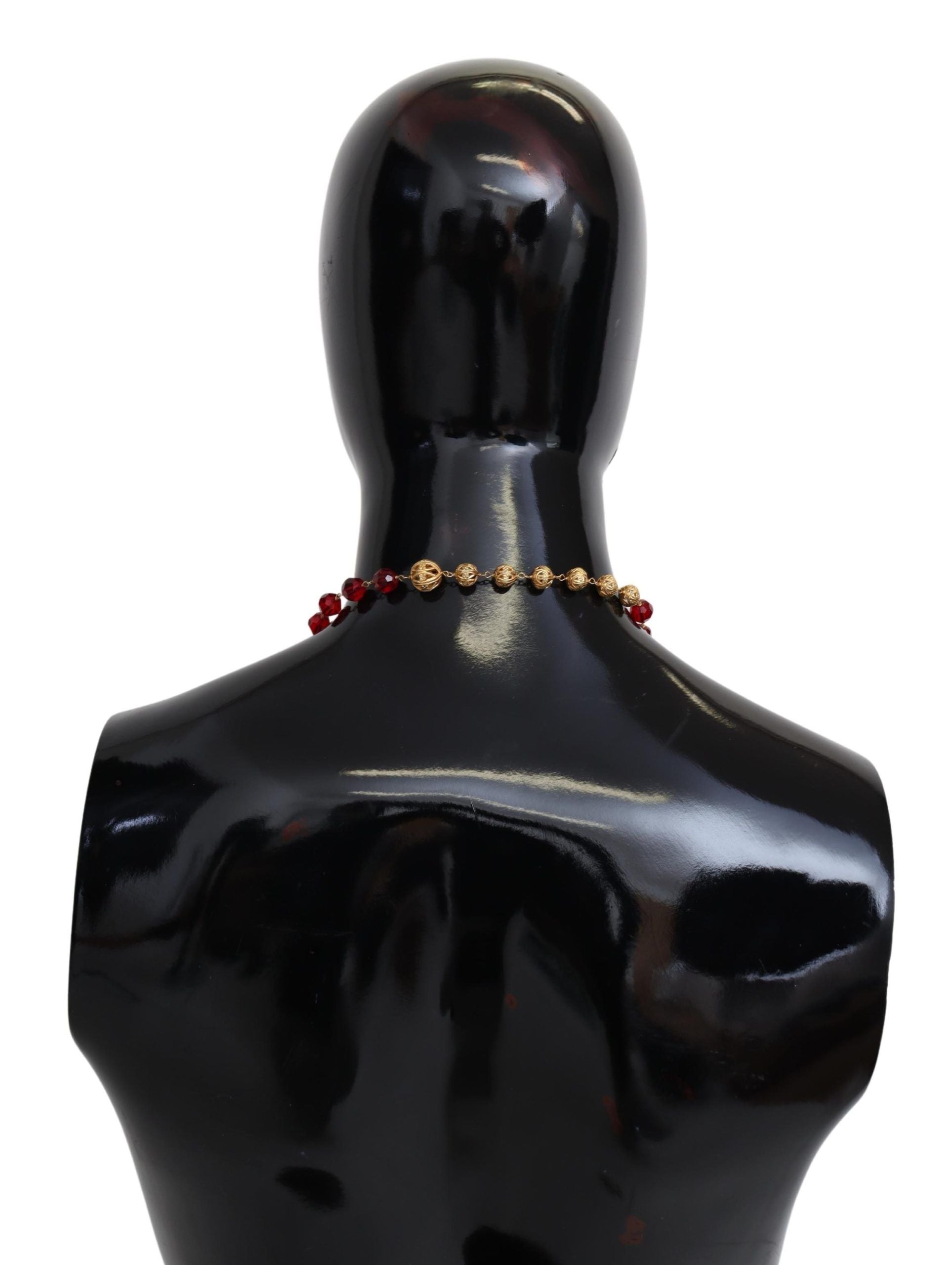 Collier Dolce & Gabbana avec pendentif or et cristaux rouges