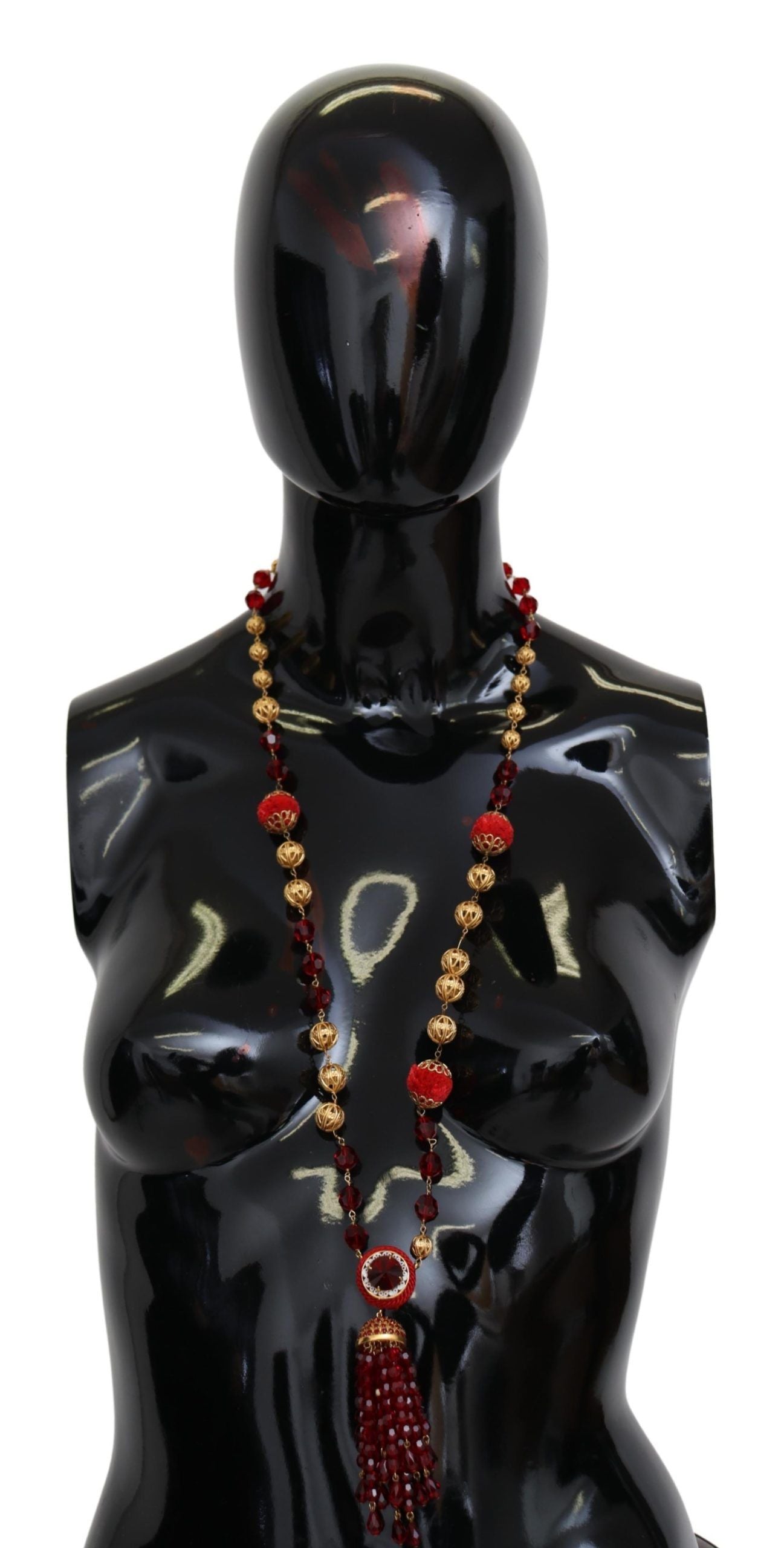 Collier Dolce & Gabbana avec pendentif or et cristaux rouges