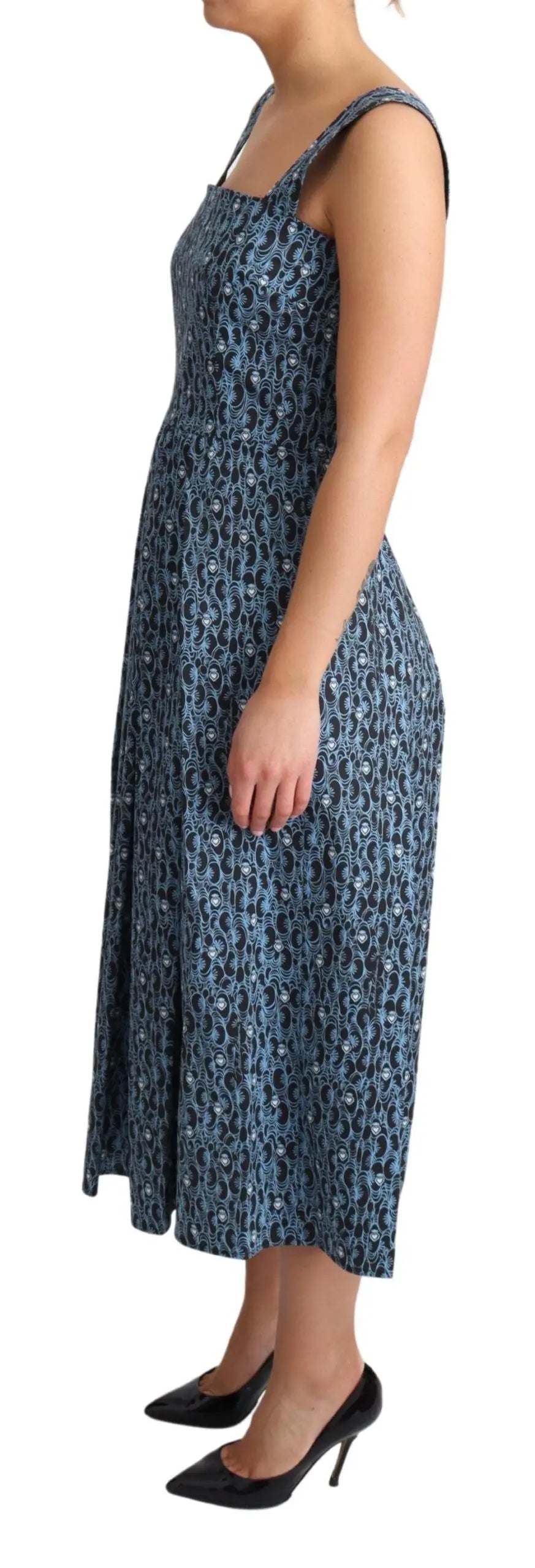 Robe Dolce & Gabbana A-line imprimé cœur bleue Dolce & Gabbana
