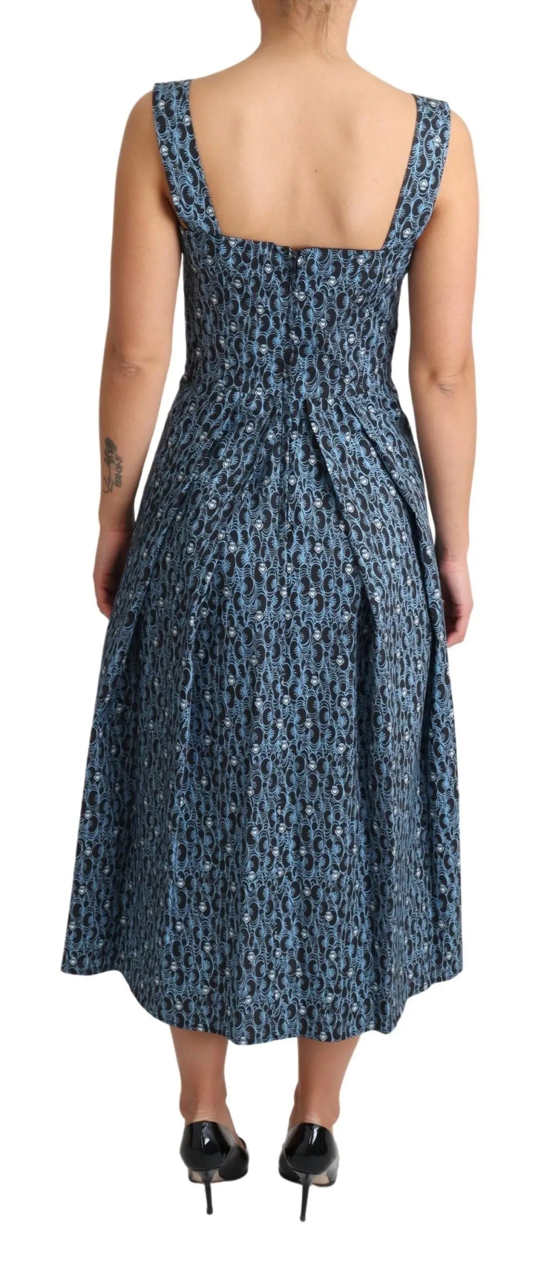 Robe Dolce & Gabbana A-line imprimé cœur bleue Dolce & Gabbana