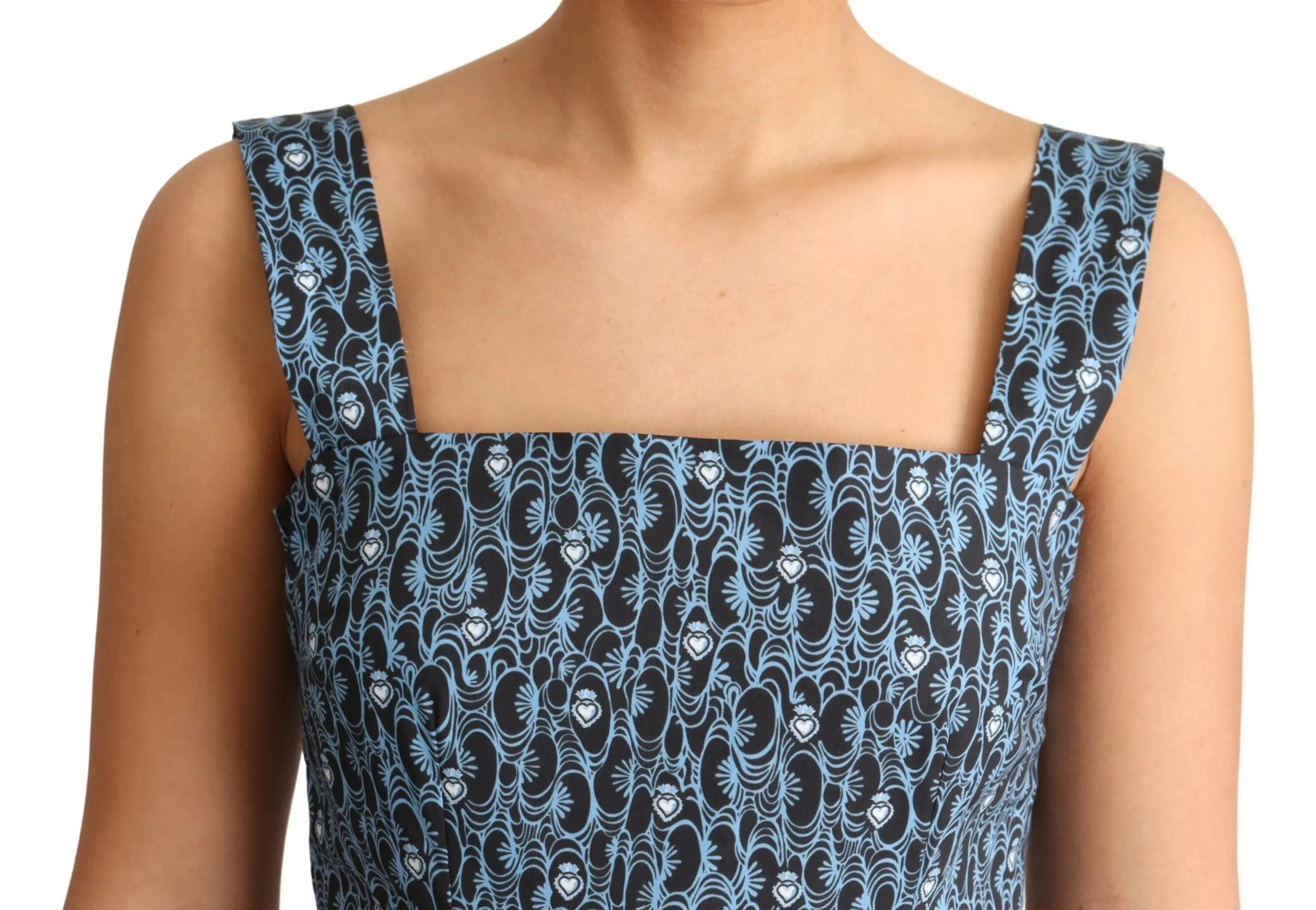 Robe Dolce & Gabbana A-line imprimé cœur bleue Dolce & Gabbana