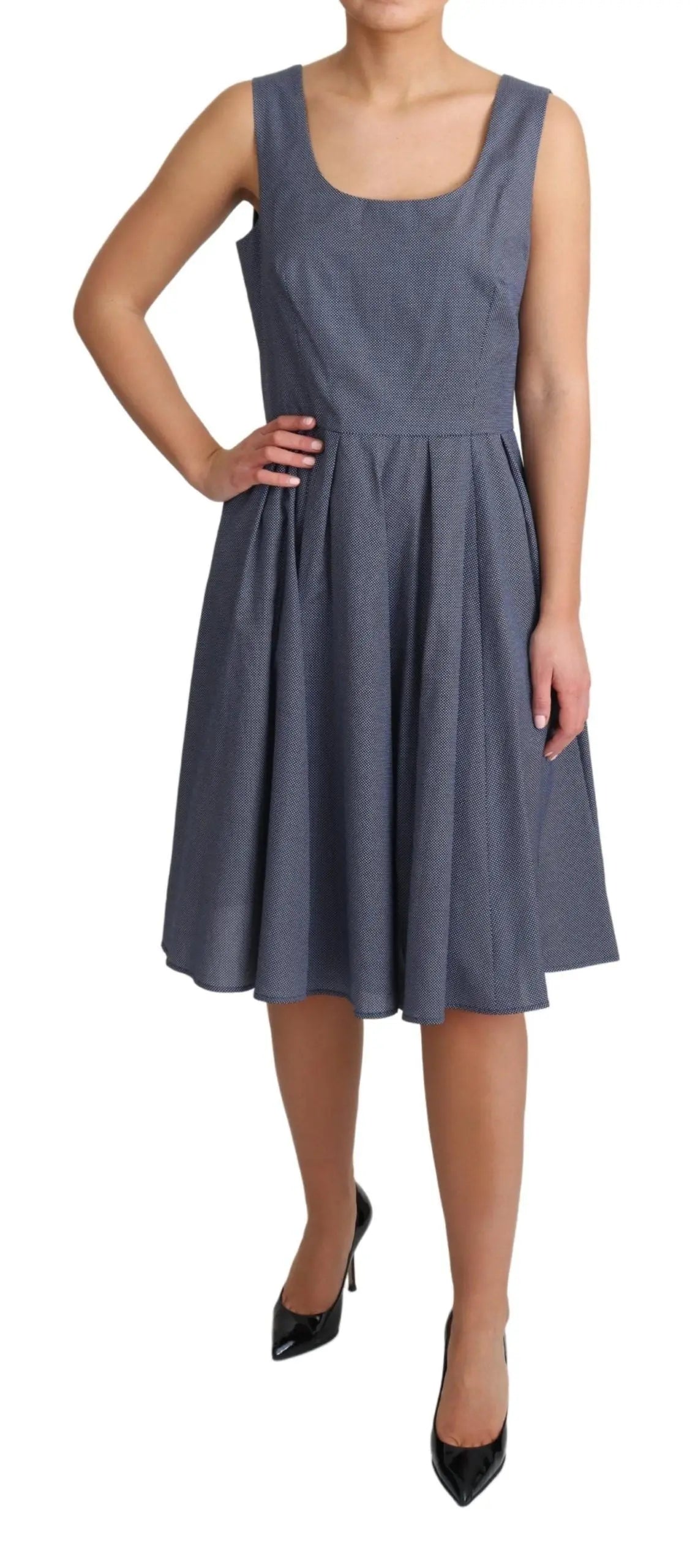 Robe Dolce & Gabbana A-line bleue à pois Dolce & Gabbana