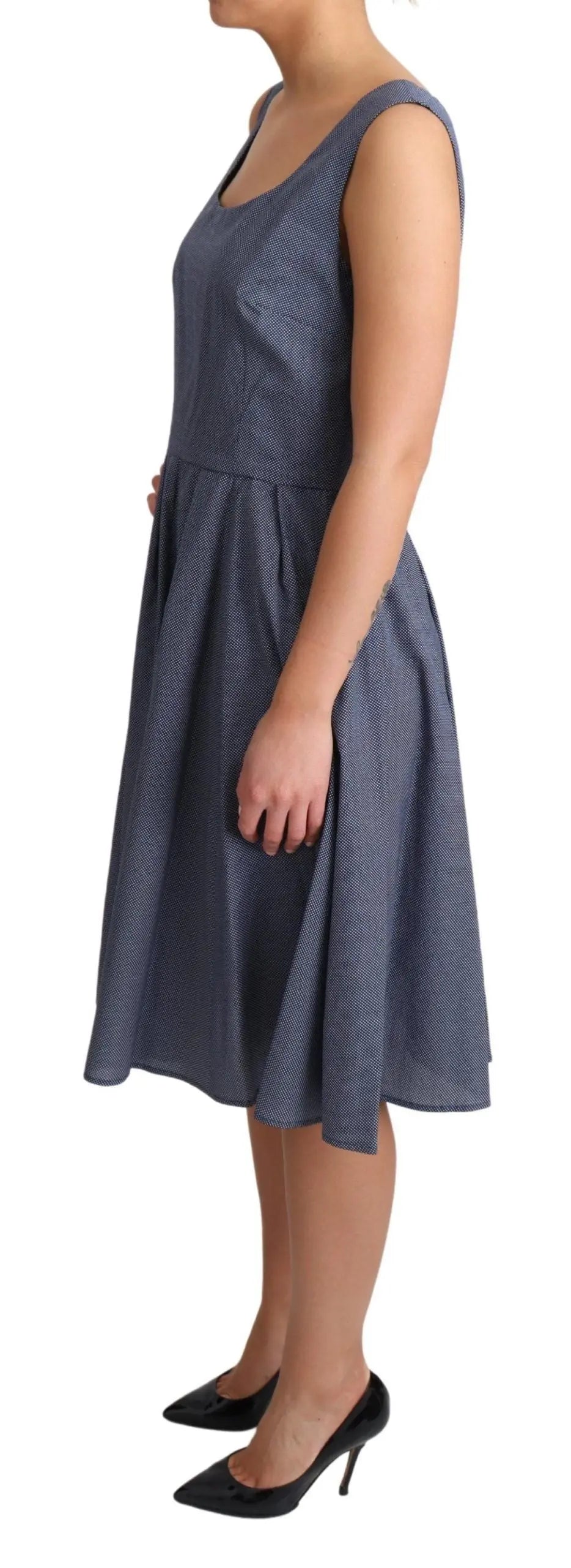 Robe Dolce & Gabbana A-line bleue à pois Dolce & Gabbana