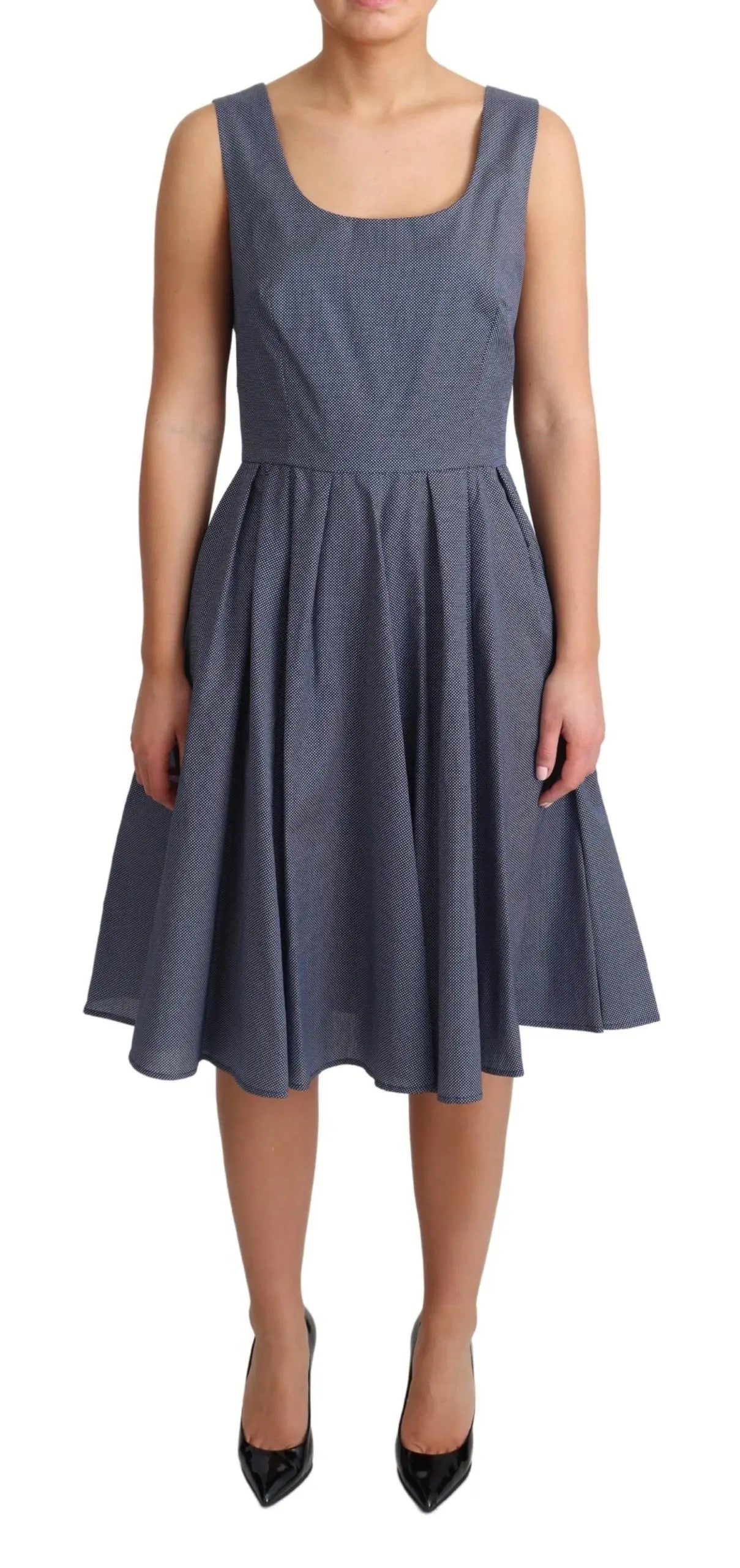 Robe Dolce & Gabbana A-line bleue à pois Dolce & Gabbana