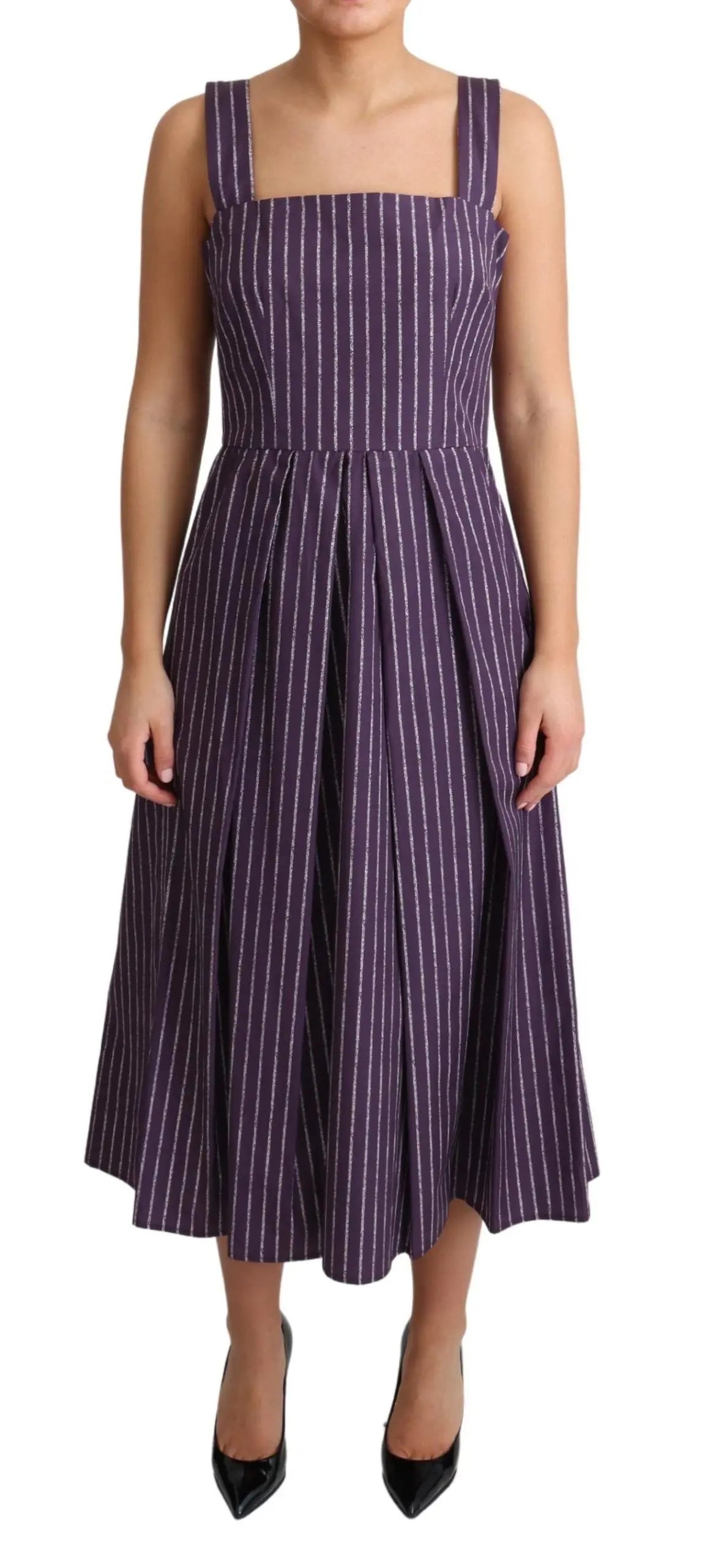 Robe DOLCE & GABBANA A-line rayée violette Dolce & Gabbana