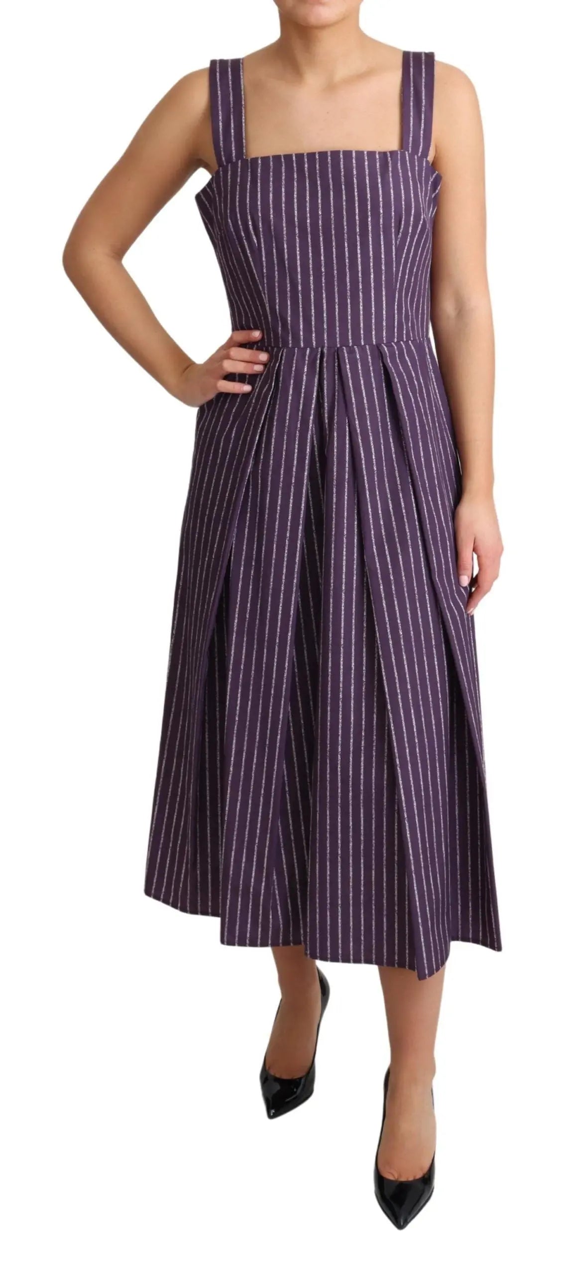 Robe DOLCE & GABBANA A-line rayée violette Dolce & Gabbana