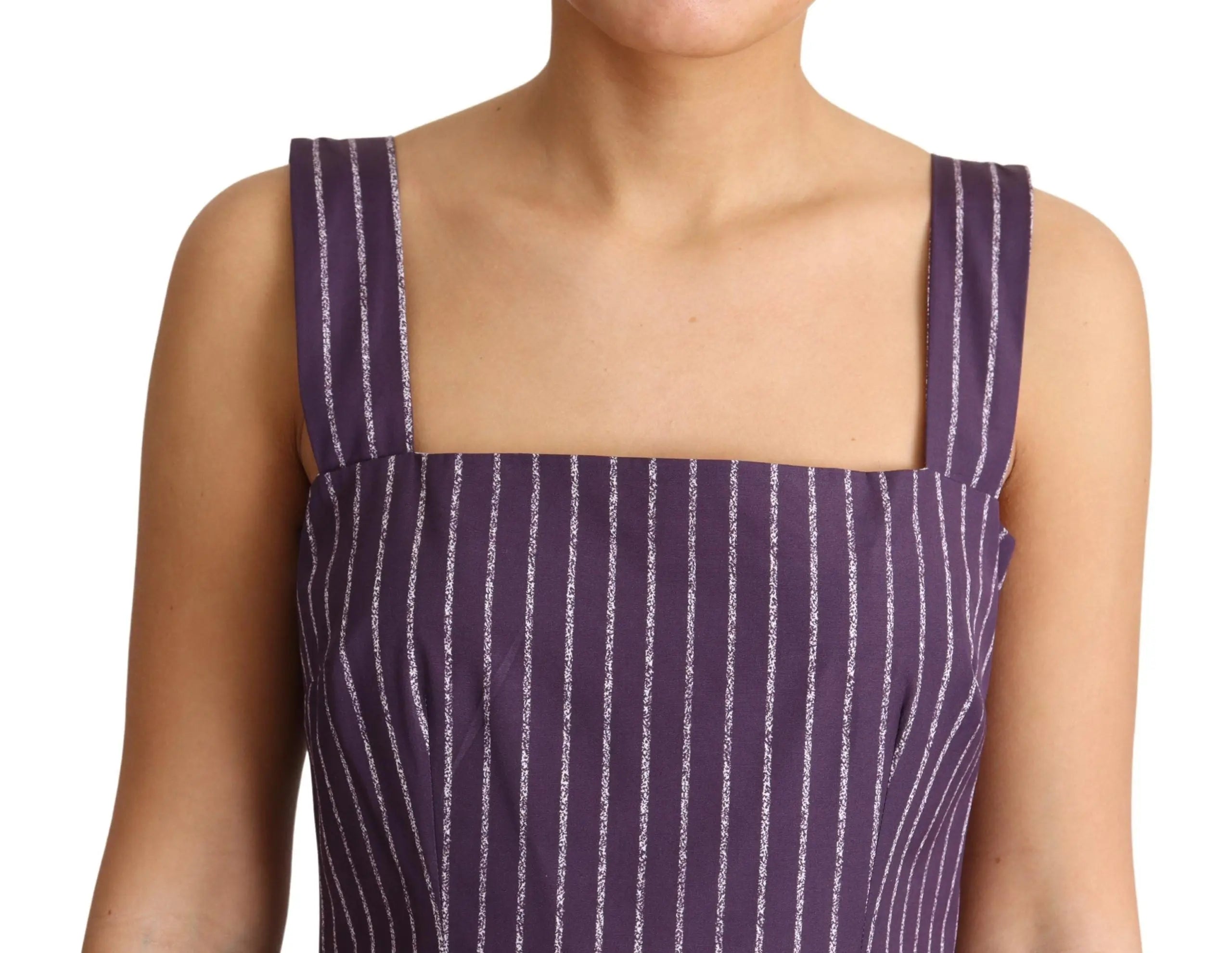 Robe DOLCE & GABBANA A-line rayée violette Dolce & Gabbana