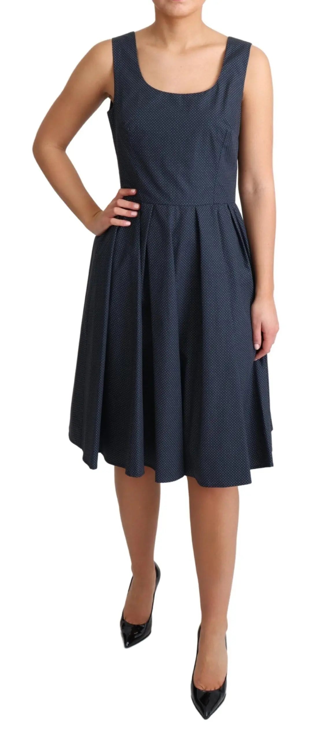 Robe Dolce & Gabbana A-line bleue à pois Dolce & Gabbana