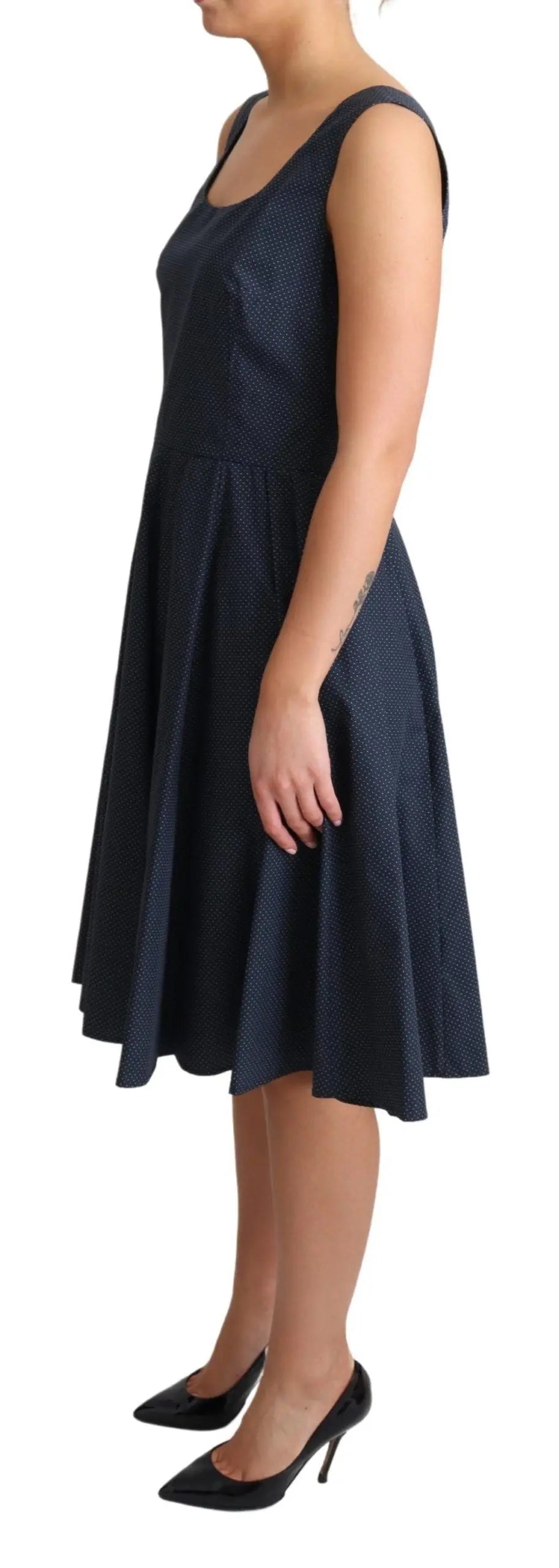Robe Dolce & Gabbana A-line bleue à pois Dolce & Gabbana