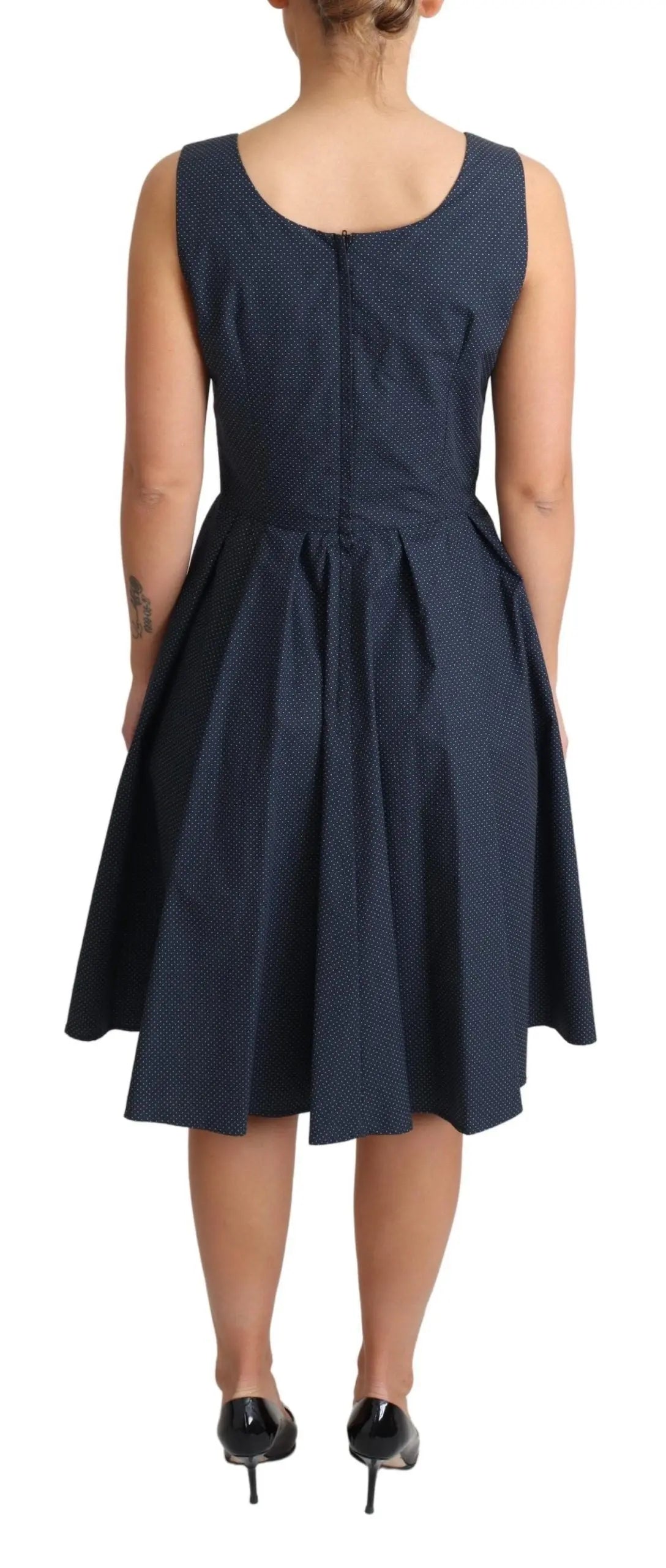 Robe Dolce & Gabbana A-line bleue à pois Dolce & Gabbana