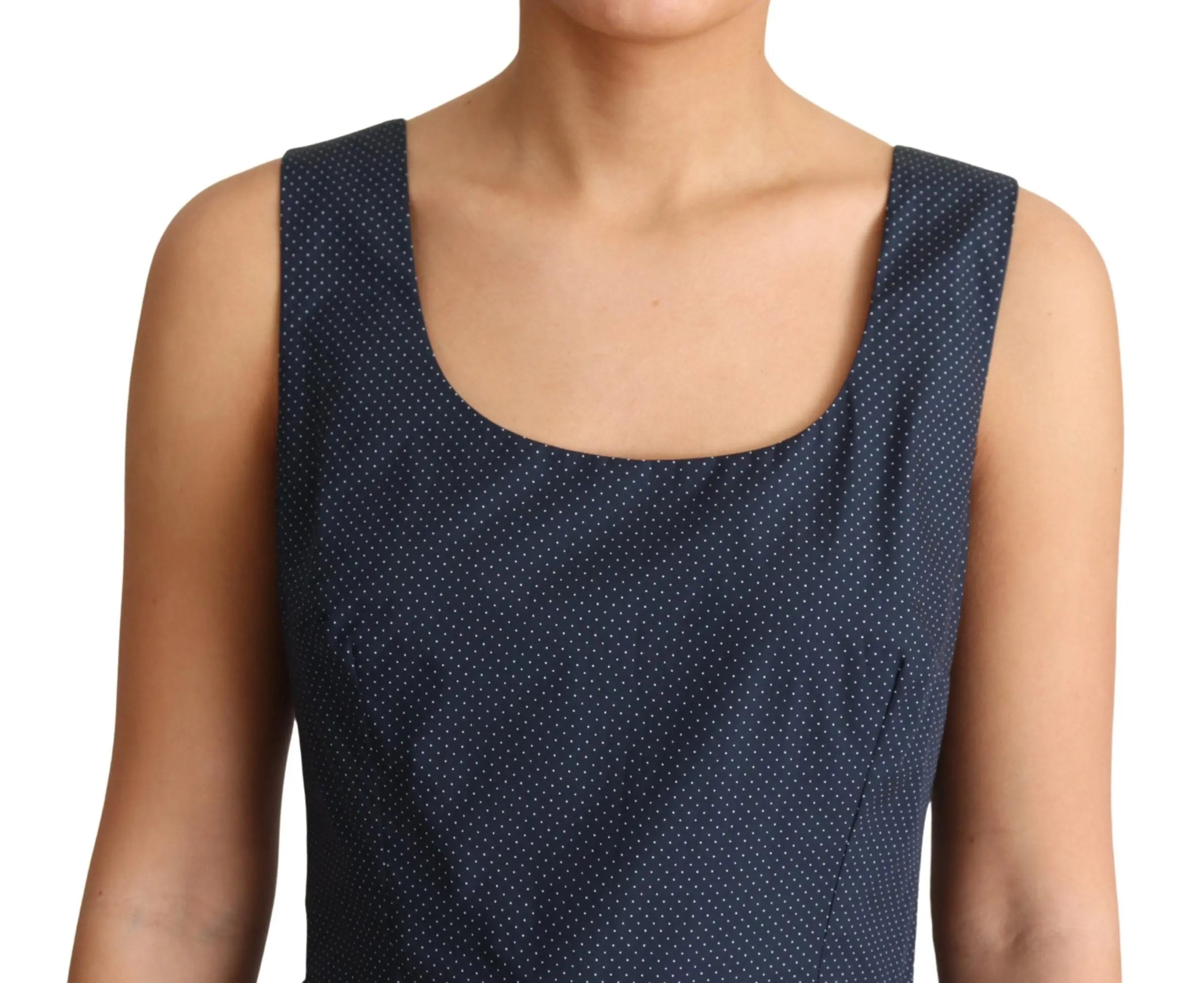 Robe Dolce & Gabbana A-line bleue à pois Dolce & Gabbana
