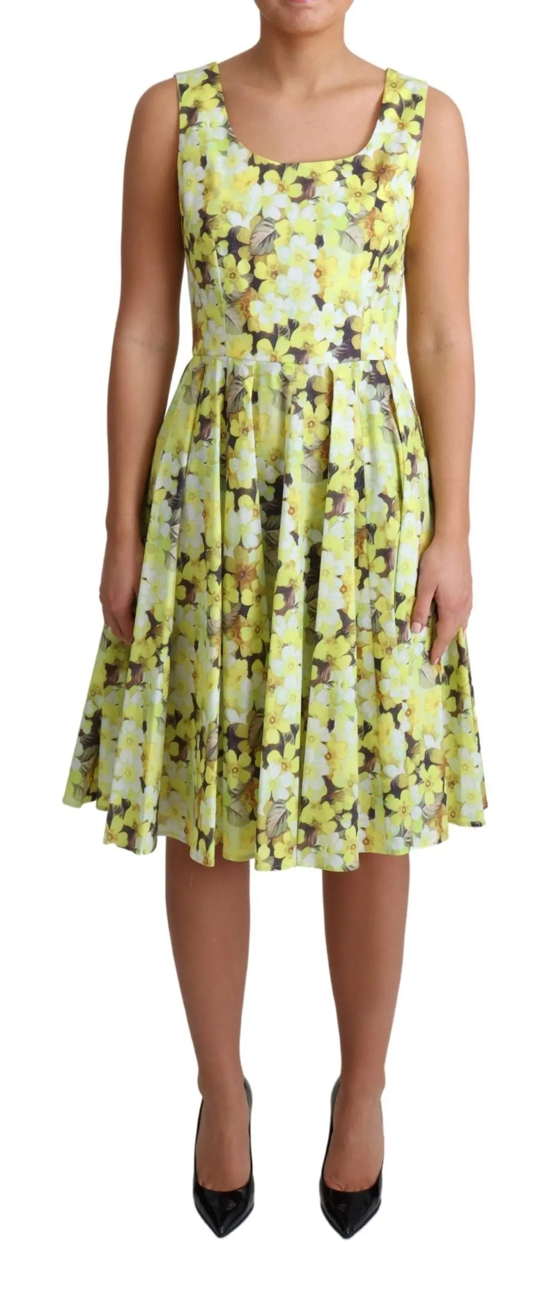 Robe Dolce & Gabbana jaune à fleurs Dolce & Gabbana