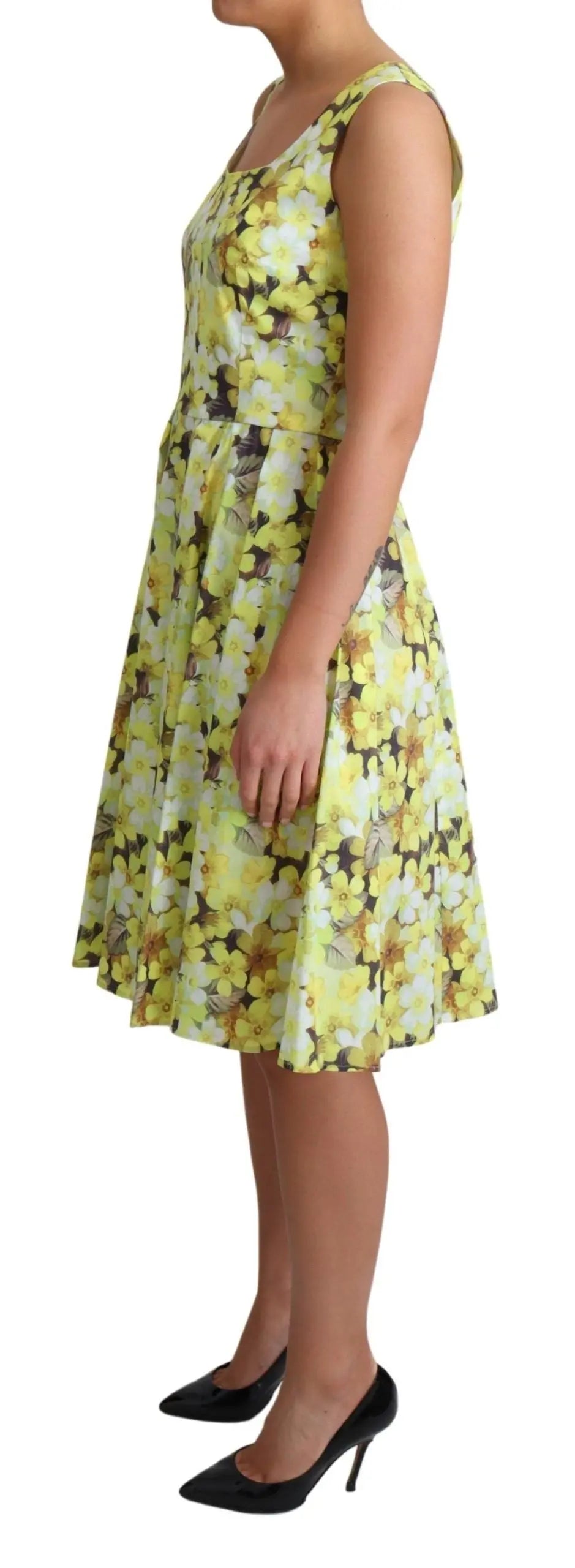 Robe Dolce & Gabbana jaune à fleurs Dolce & Gabbana