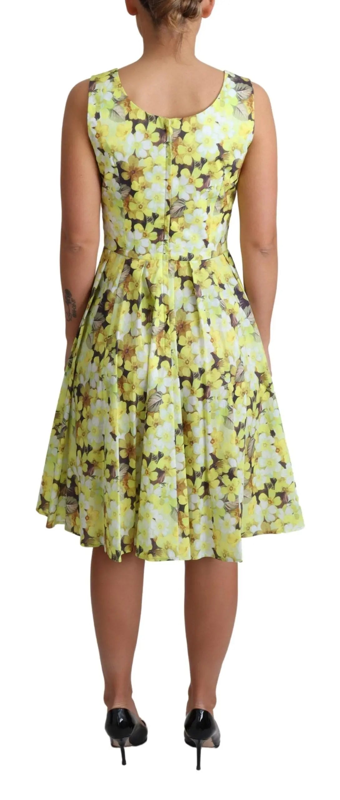 Robe Dolce & Gabbana jaune à fleurs Dolce & Gabbana