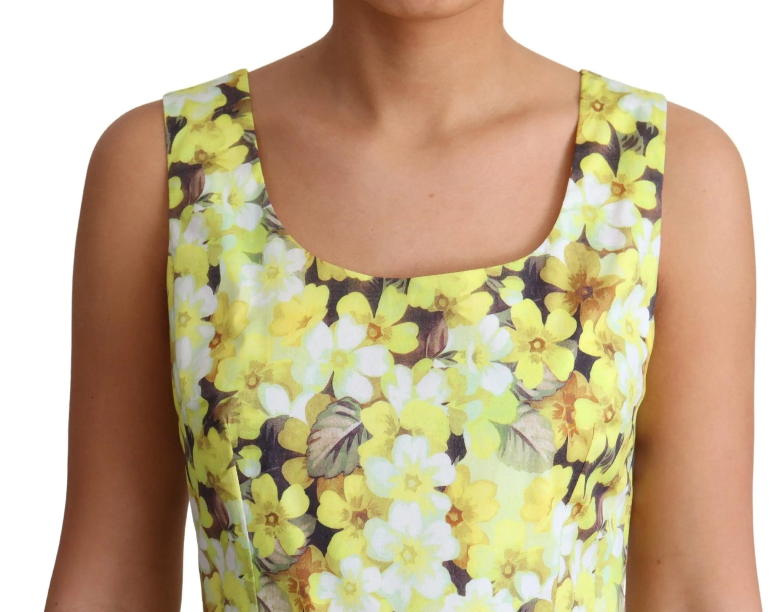 Robe Dolce & Gabbana jaune à fleurs Dolce & Gabbana