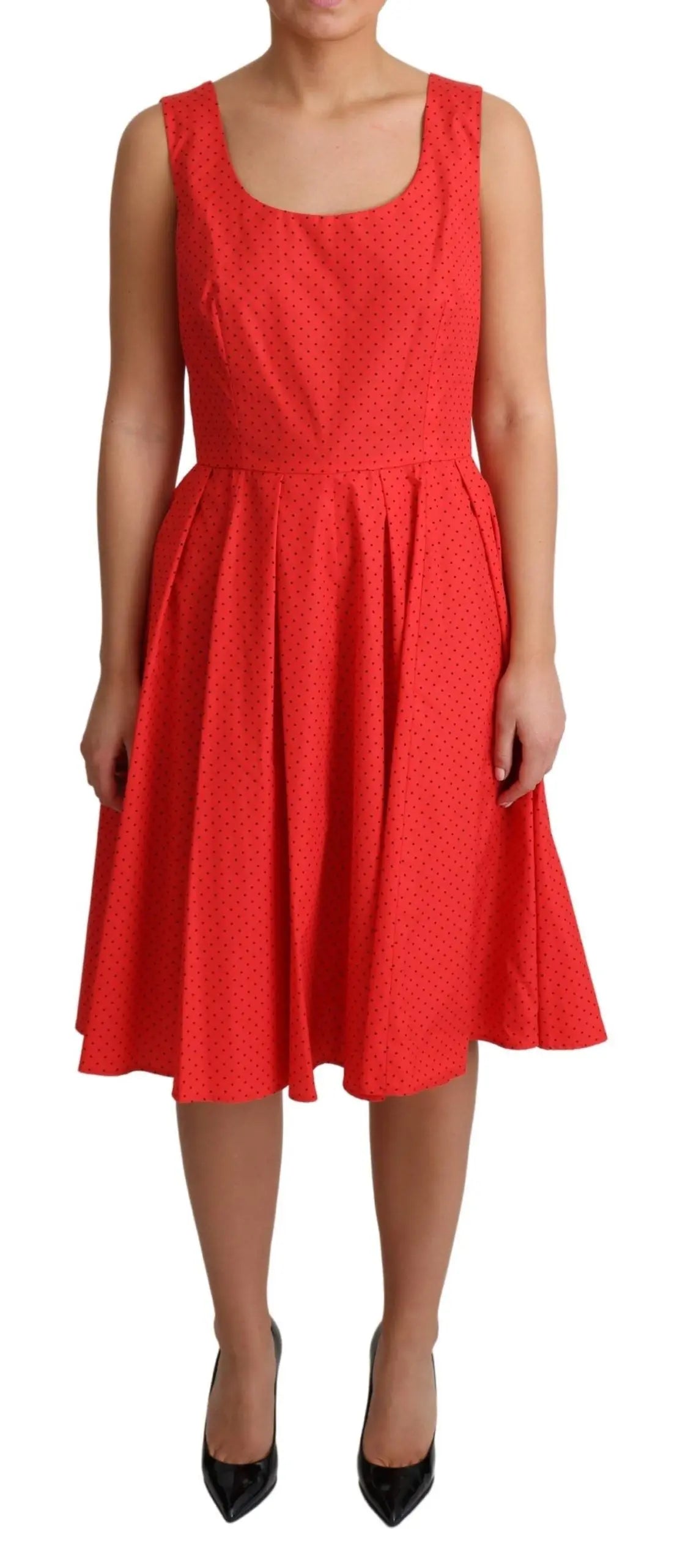 Robe Dolce & Gabbana A-line rouge à pois Dolce & Gabbana