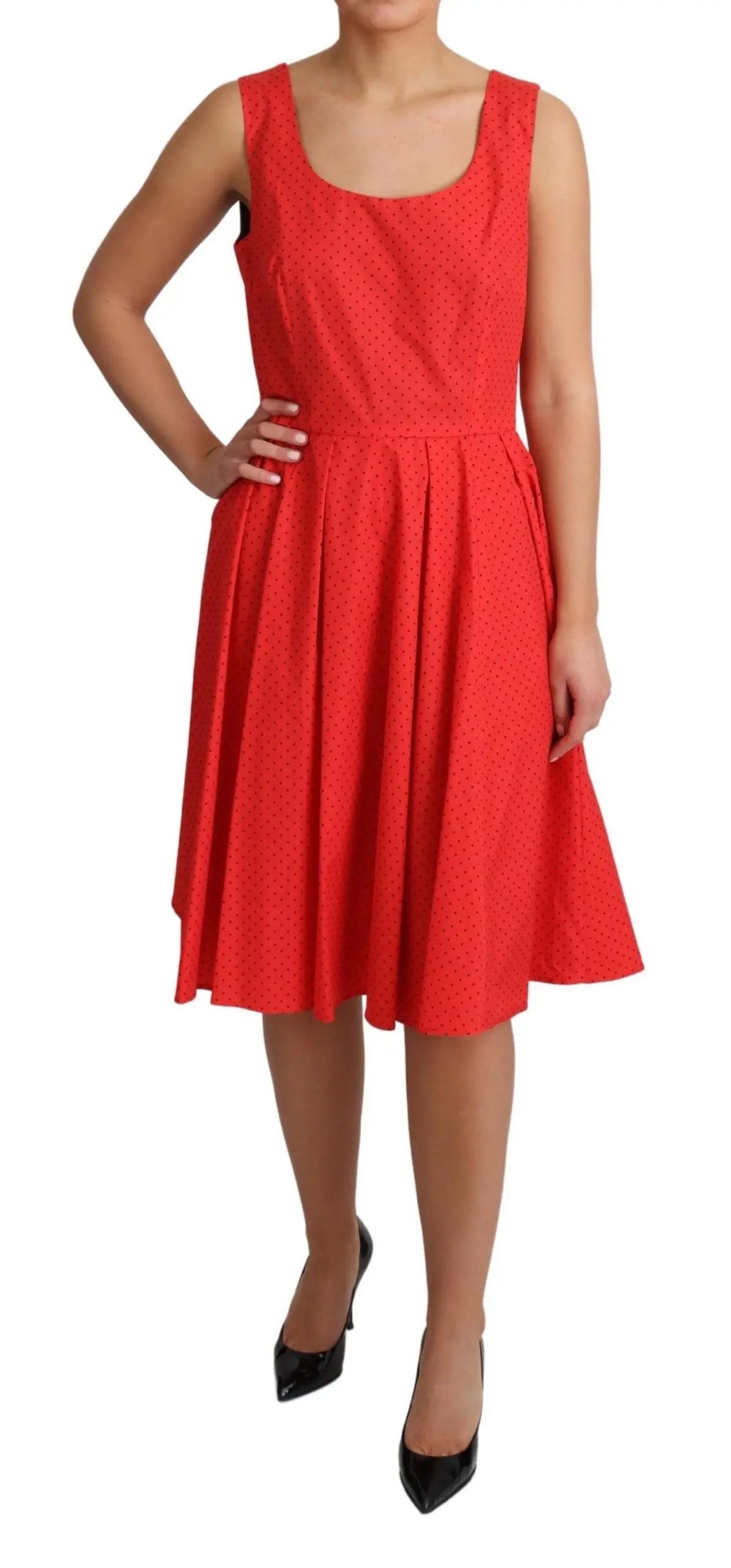 Robe Dolce & Gabbana A-line rouge à pois Dolce & Gabbana