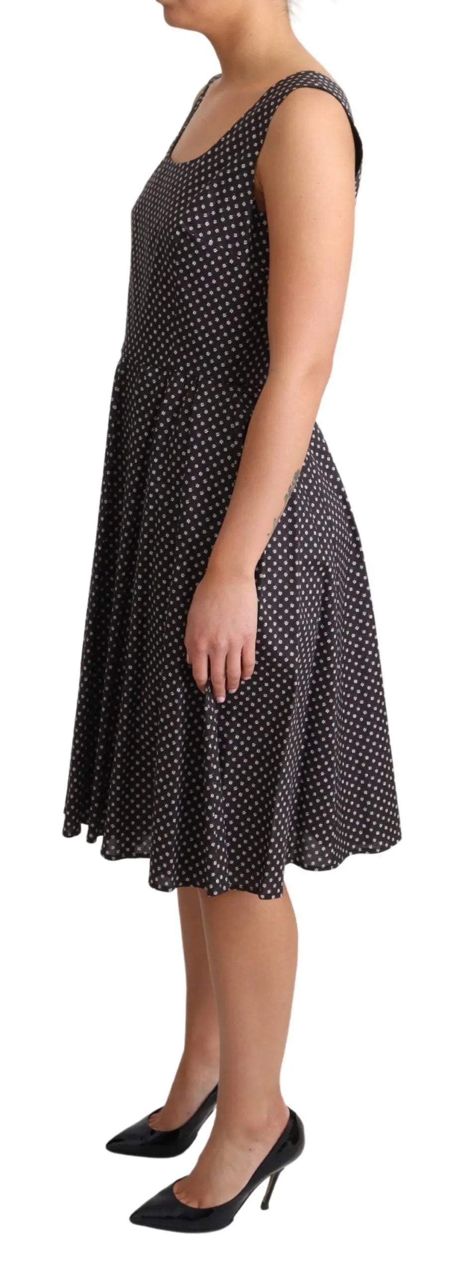 Robe Dolce & Gabbana A-line fleurs noires Dolce & Gabbana