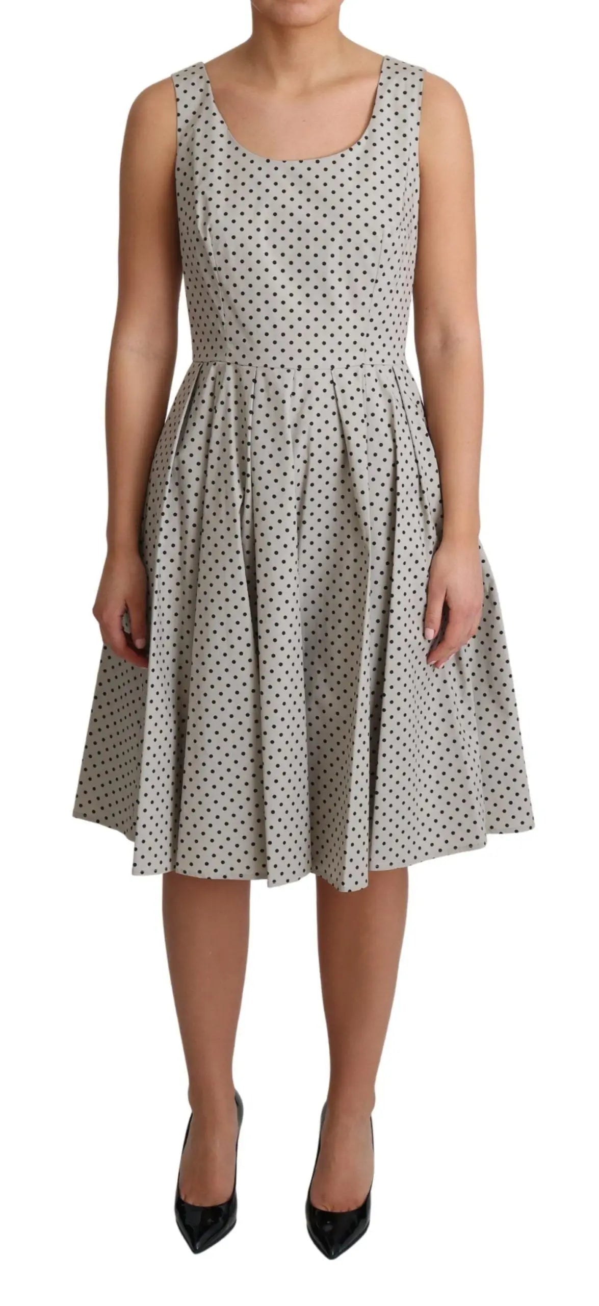 Robe Dolce & Gabbana A-line beige à pois Dolce & Gabbana