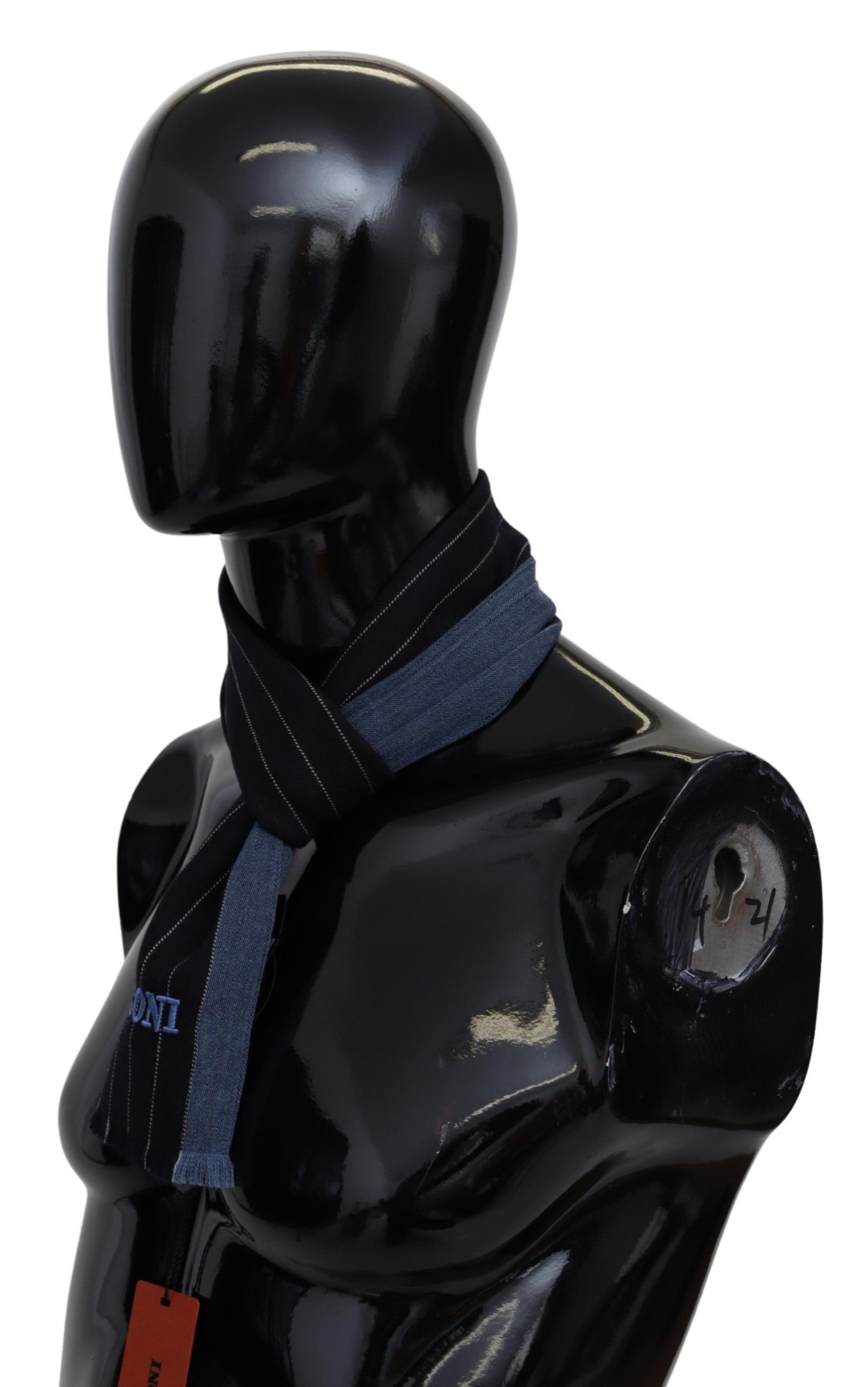 Écharpe Missoni rayée noire bleue