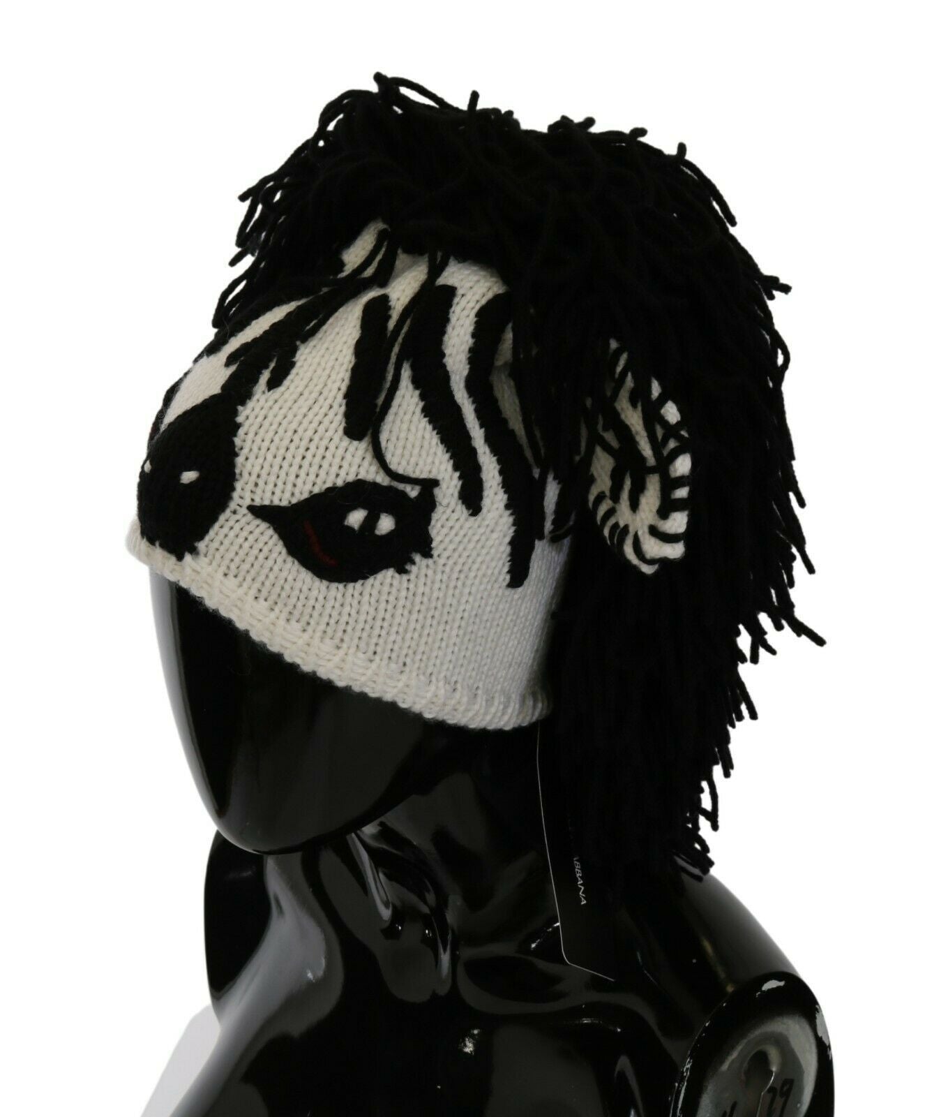 Bonnet Dolce & Gabbana design animal noir et blanc