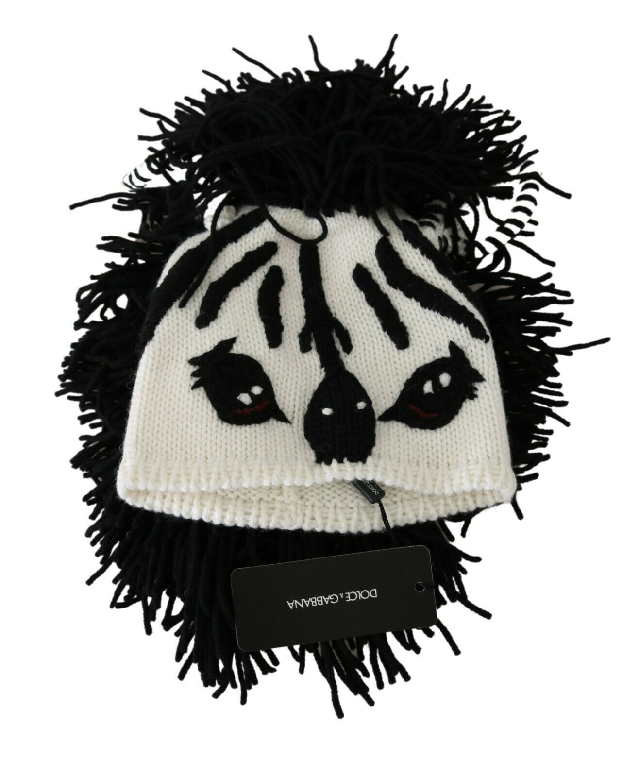 Bonnet Dolce & Gabbana design animal noir et blanc