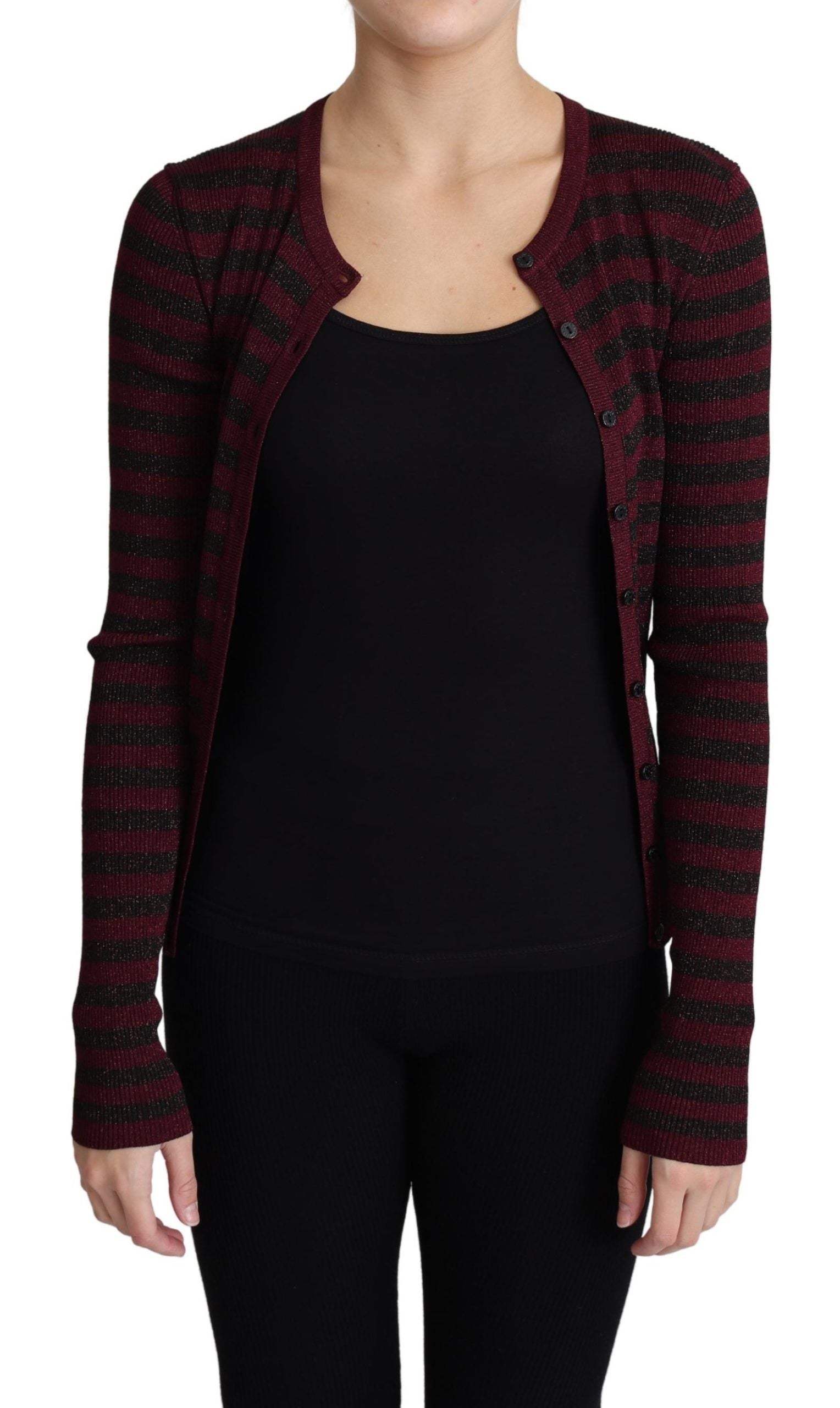 Cardigan Dolce & Gabbana rayé noir et rouge