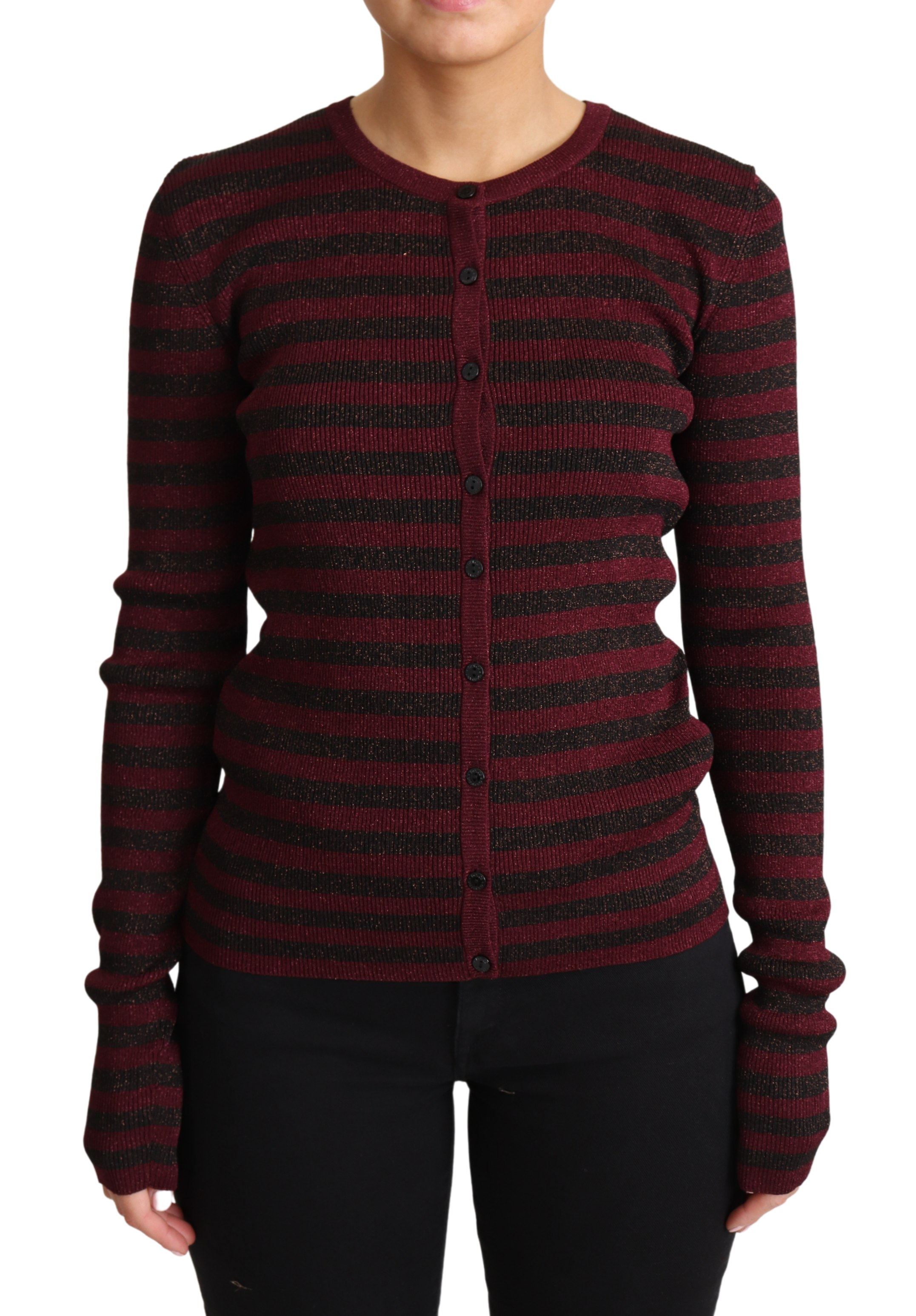 Cardigan Dolce & Gabbana rayé noir et rouge