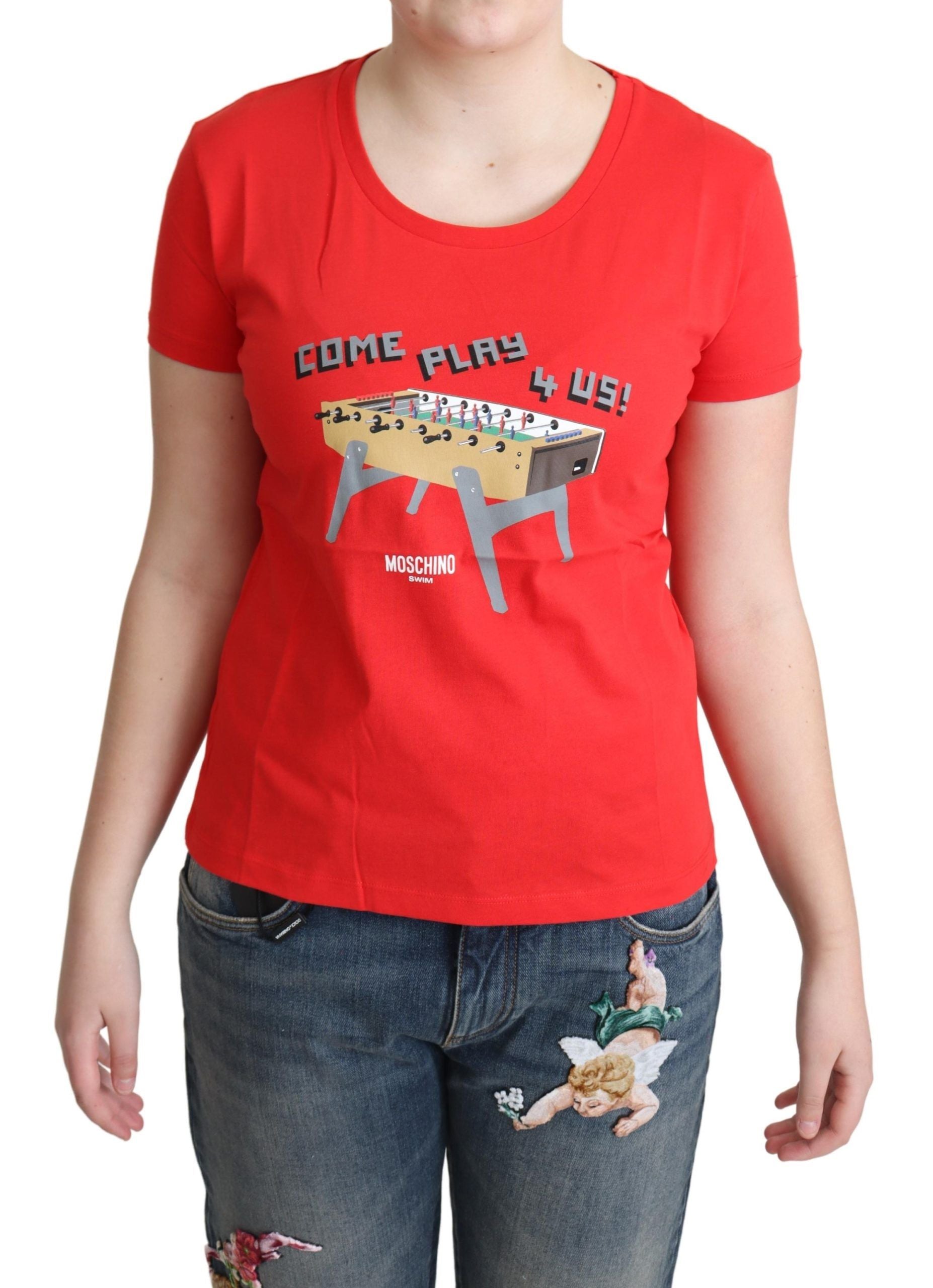 T-shirt Moschino Come Play 4 Us rouge