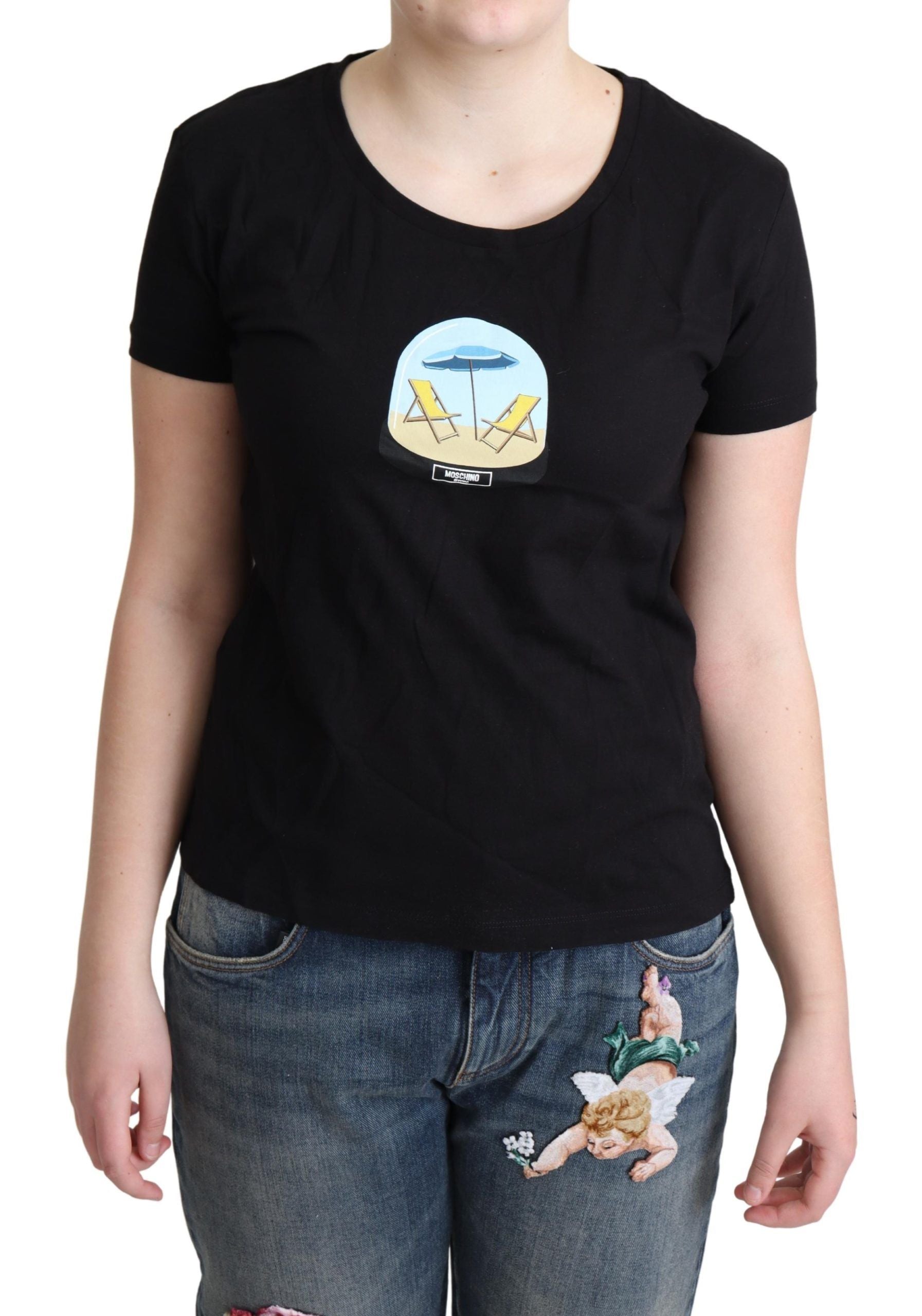 T-shirt Moschino col rond noir