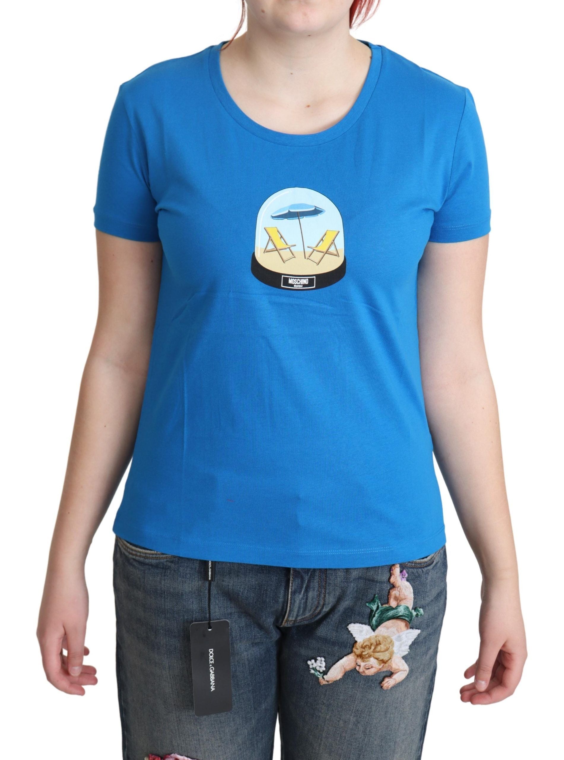 T-shirt Moschino col rond bleu
