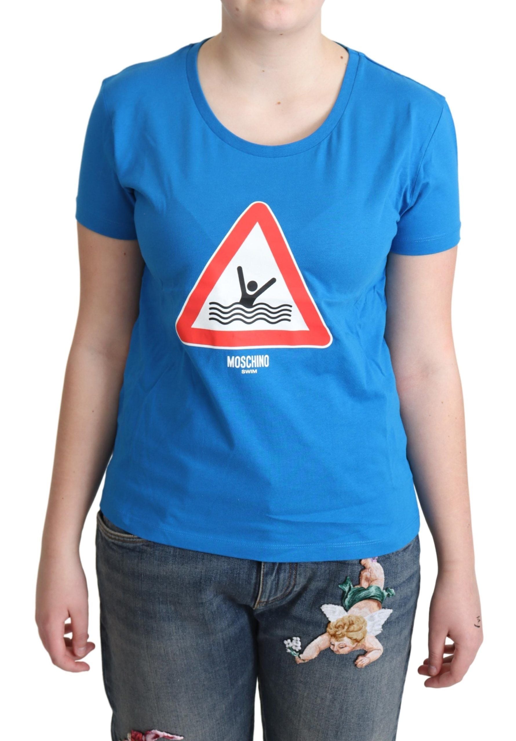 T-shirt Moschino Triangle bleu