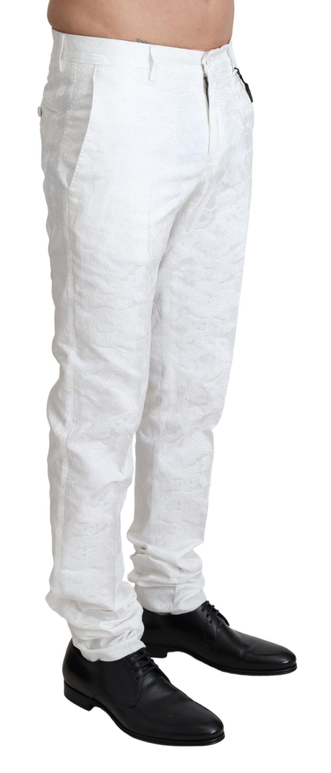 Pantalon Dolce & Gabbana brocade blanc